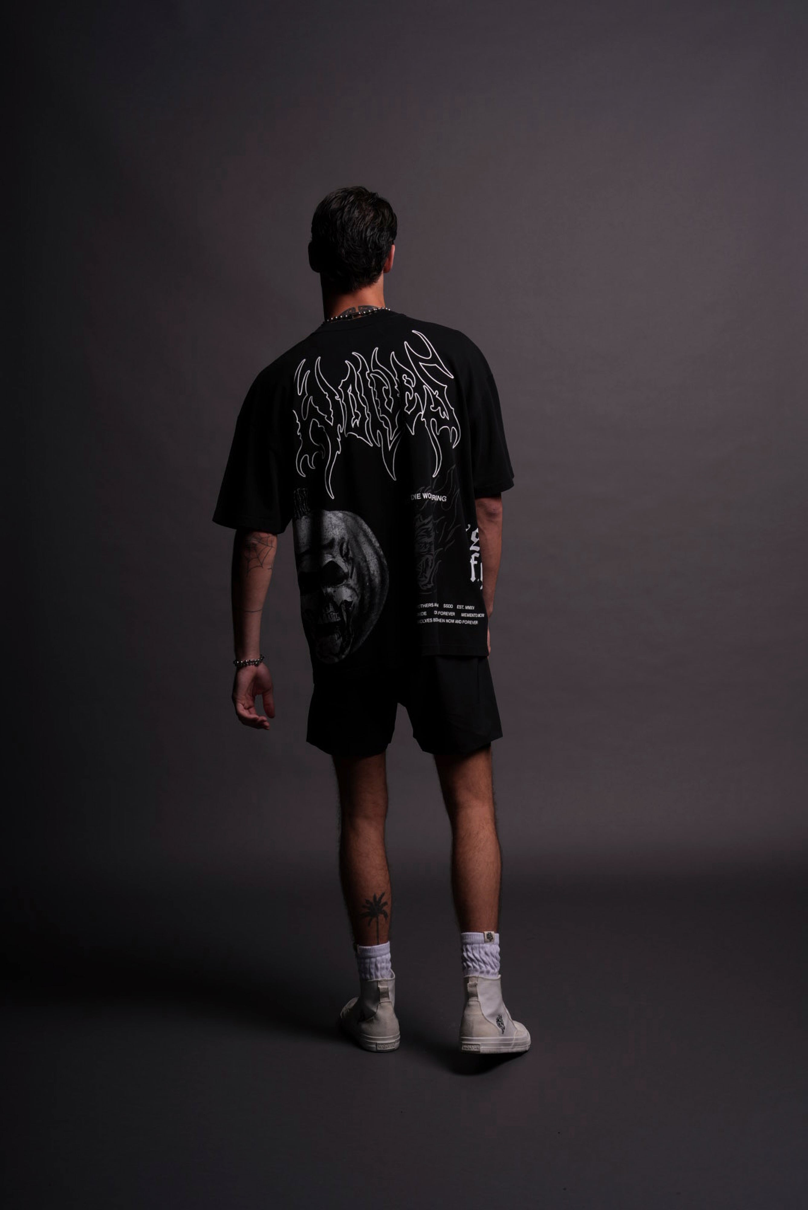 He's Coming Back "Premium" Oversized Tee in Black