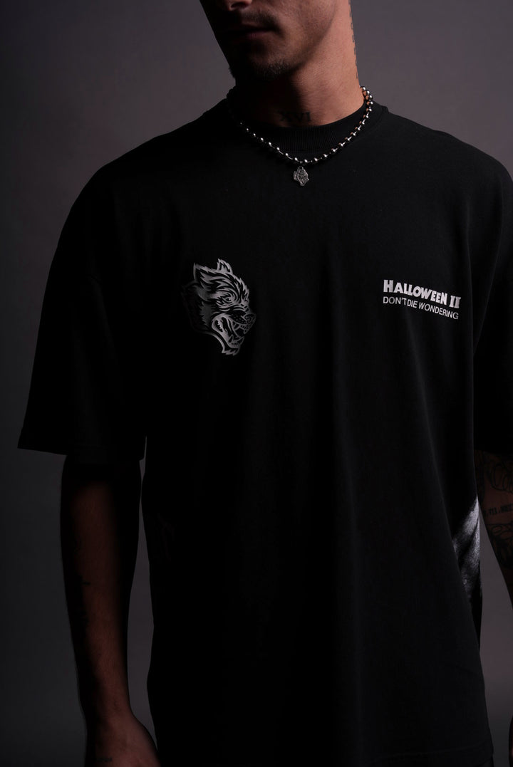 He's Coming Back "Premium" Oversized Tee in Black