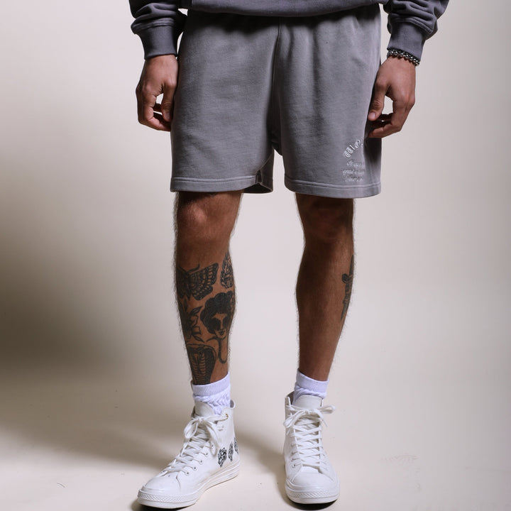 Chopper Post Lounge Sweat Shorts in Pale Gray