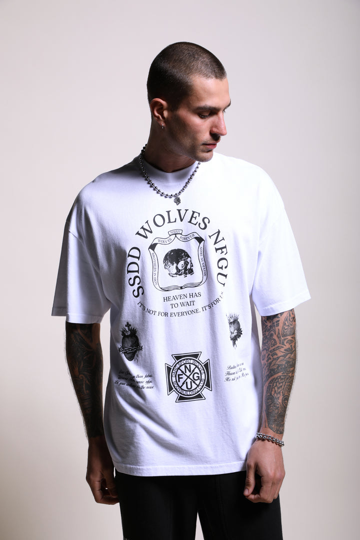 Iron Shield "Premium" Oversized Tee in White