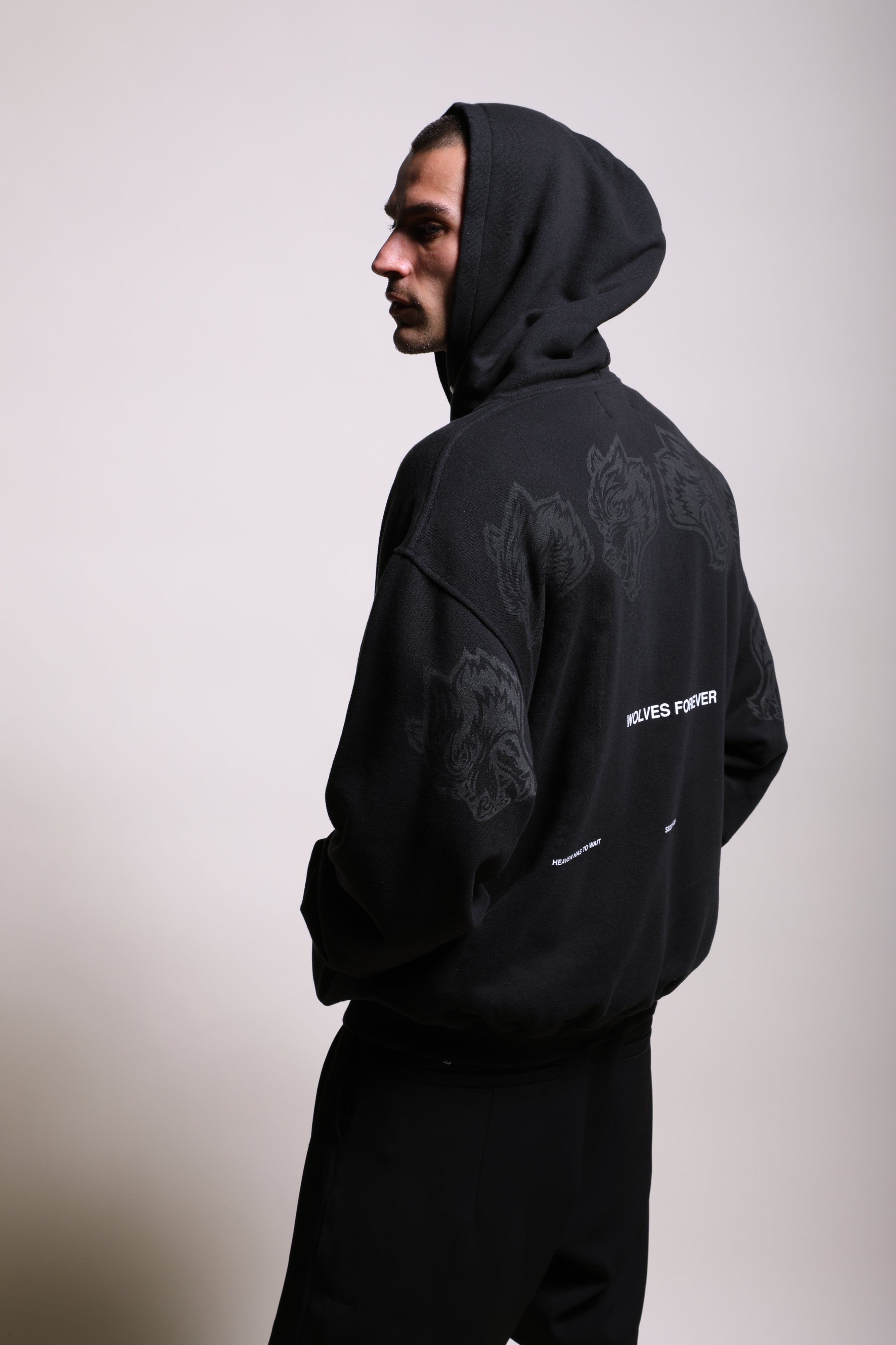 Heaven Has To Wait V2 "Pierce" Hoodie in Black