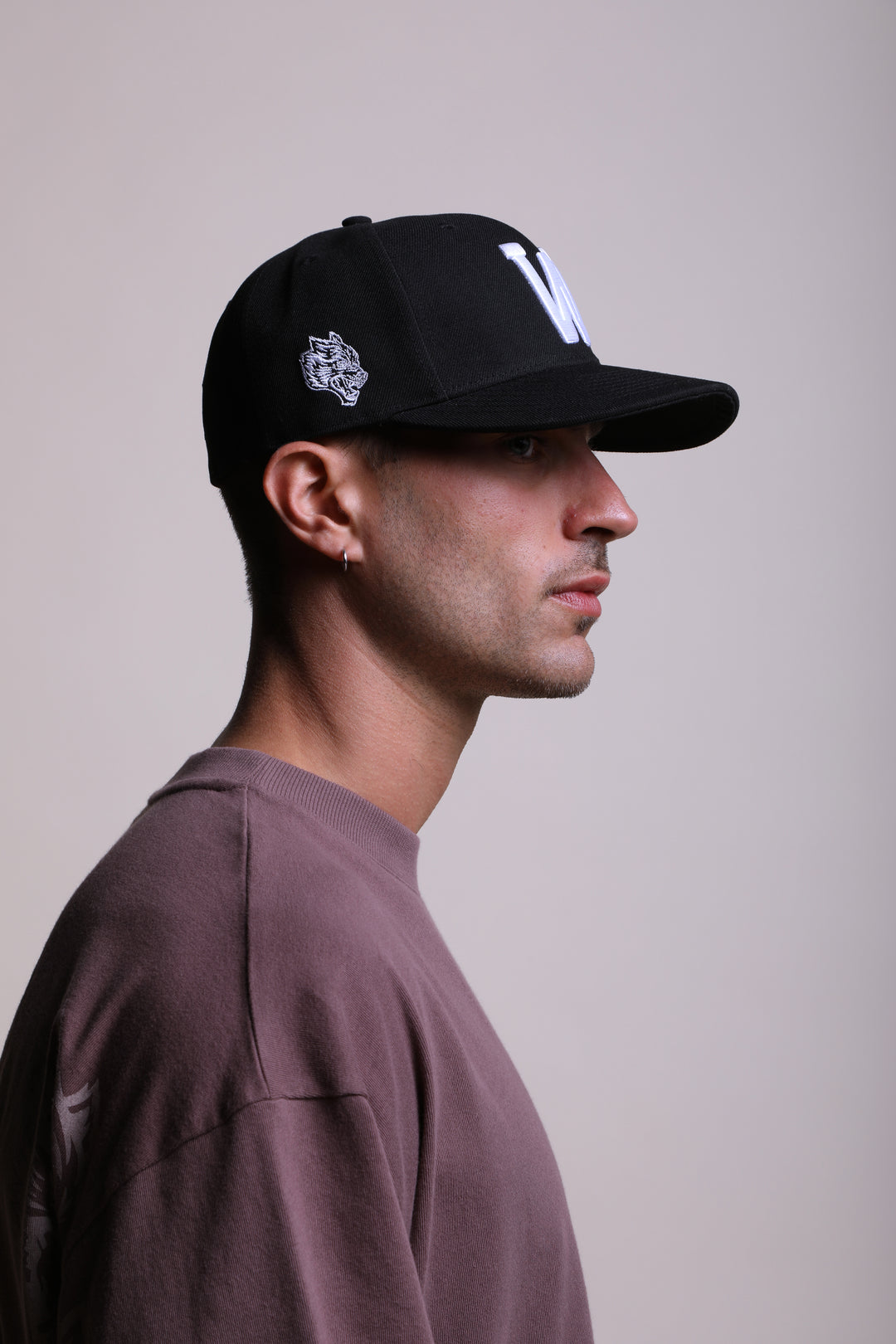 Iron "W" Fitted Hat in Black
