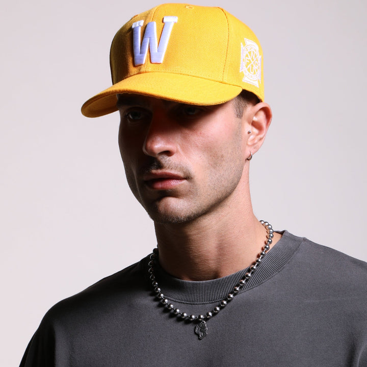 Iron "W" Fitted Hat in Gold