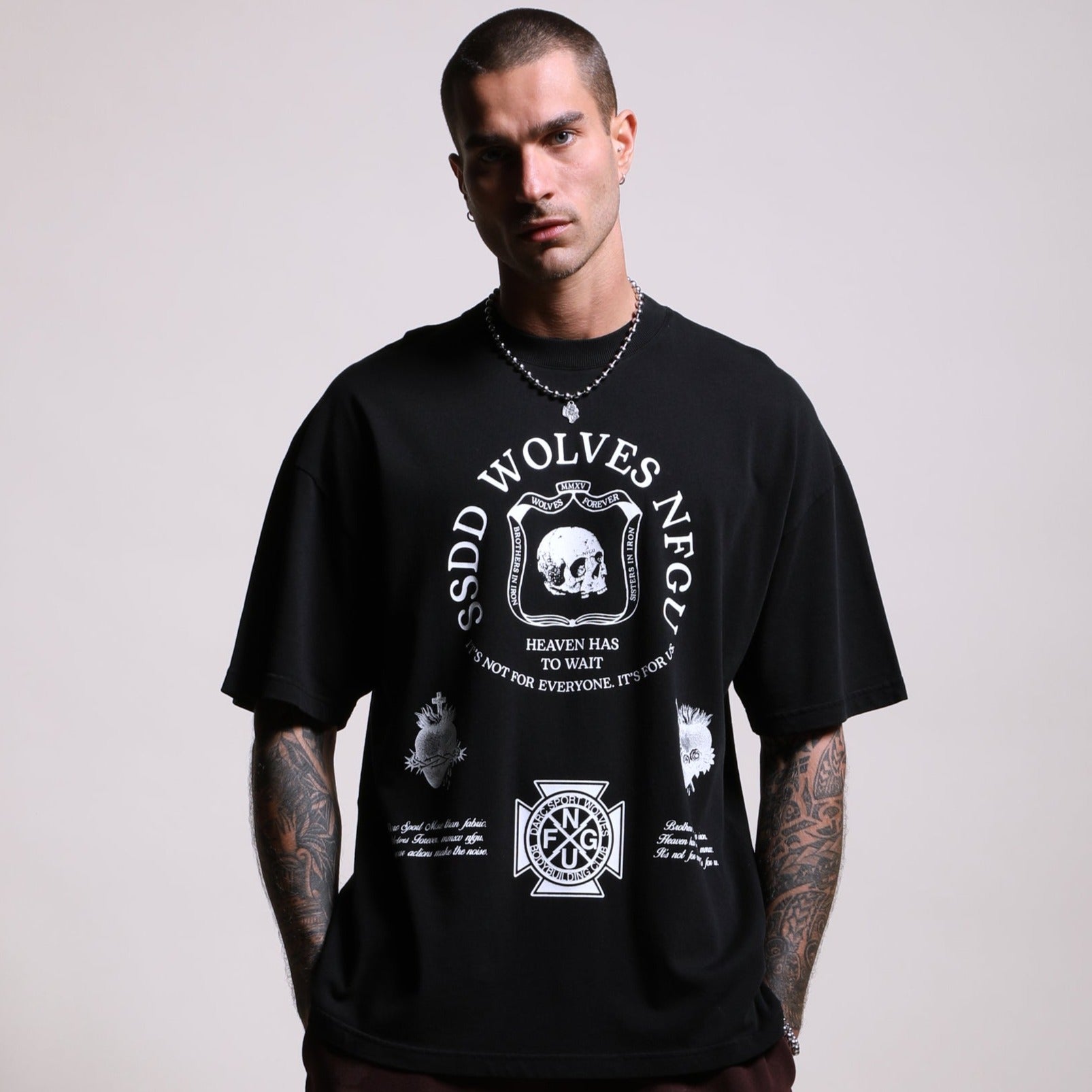 Iron Shield "Premium" Oversized Tee in Black