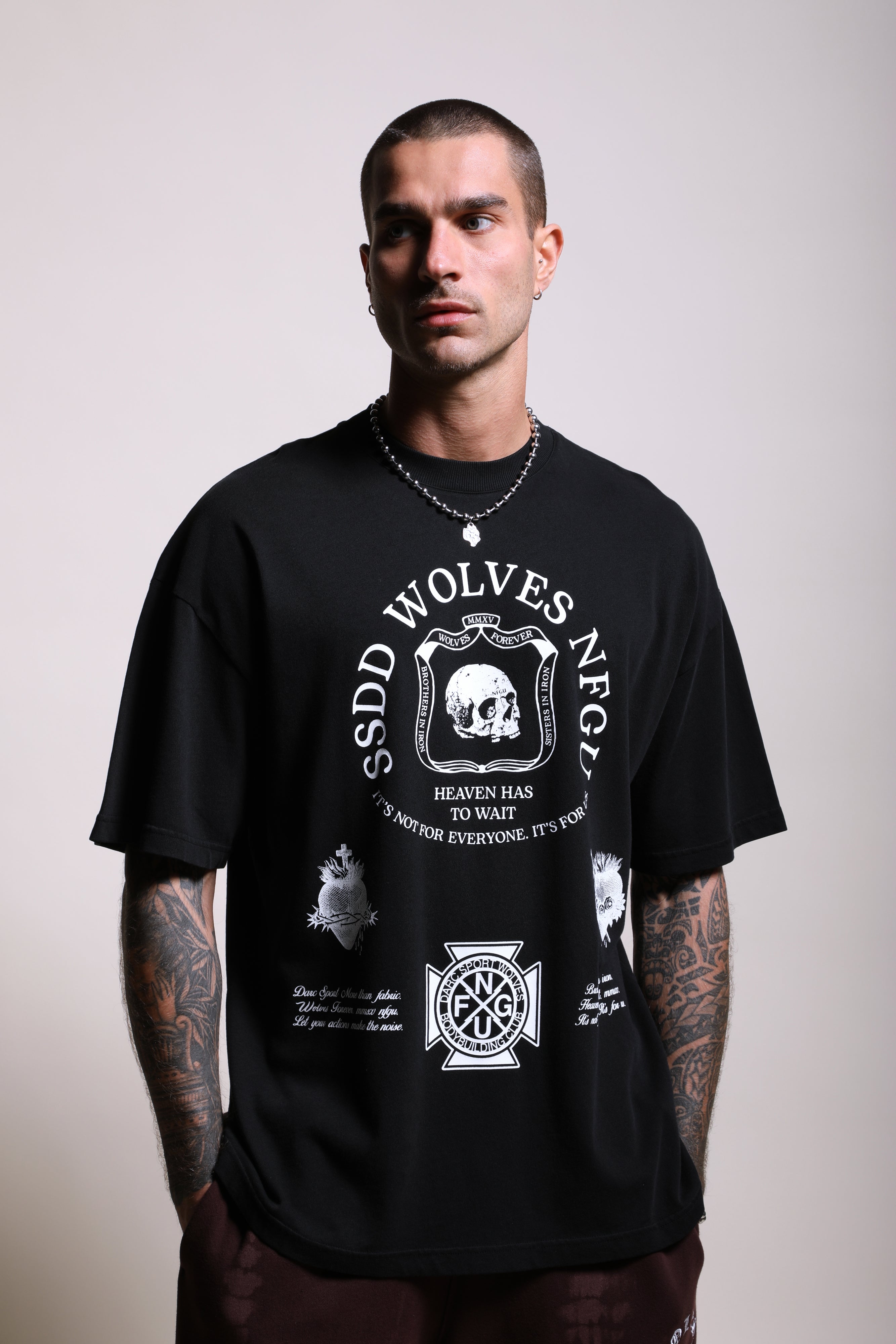 Iron Shield "Premium" Oversized Tee in Black