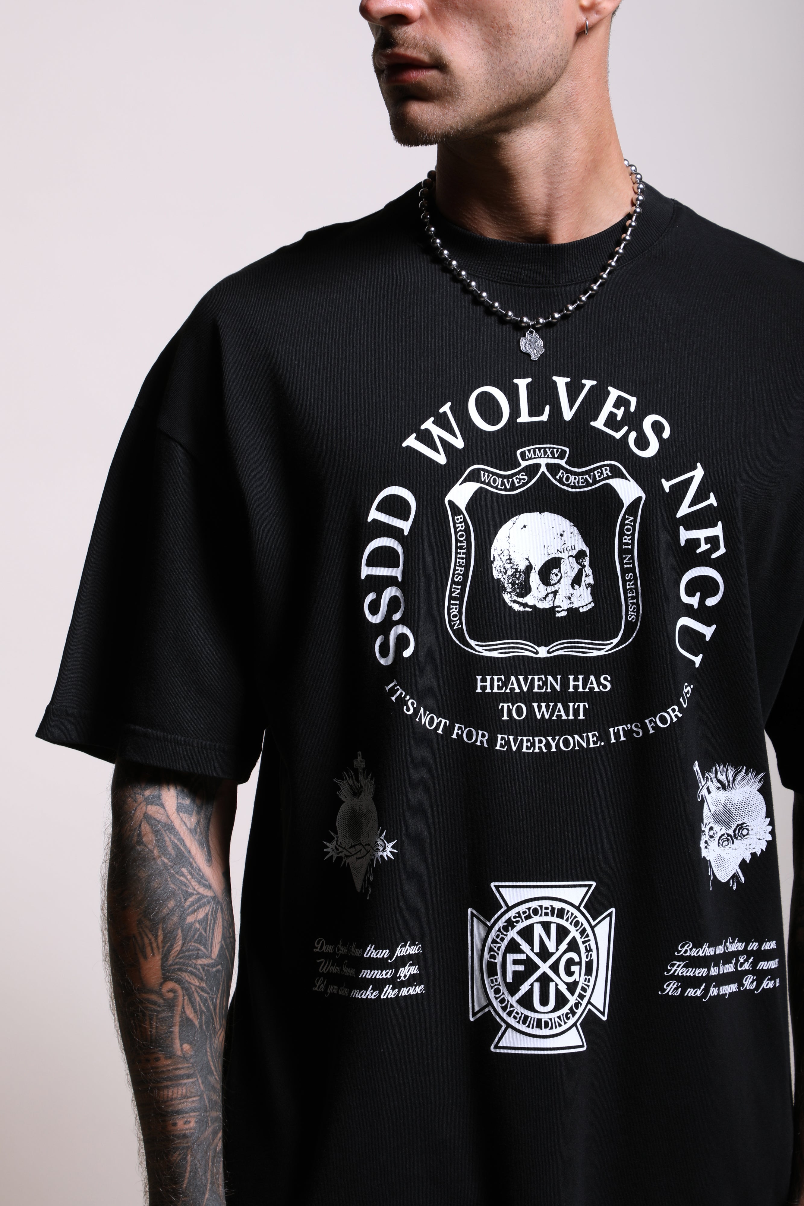 Iron Shield "Premium" Oversized Tee in Black