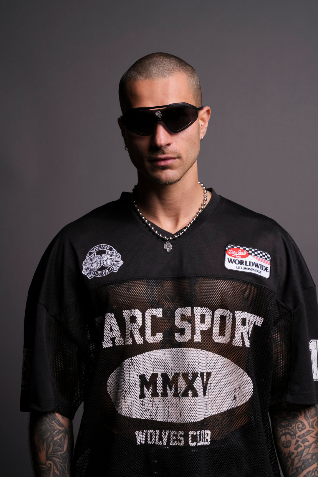 Wolf Head Speeder Glasses in Black