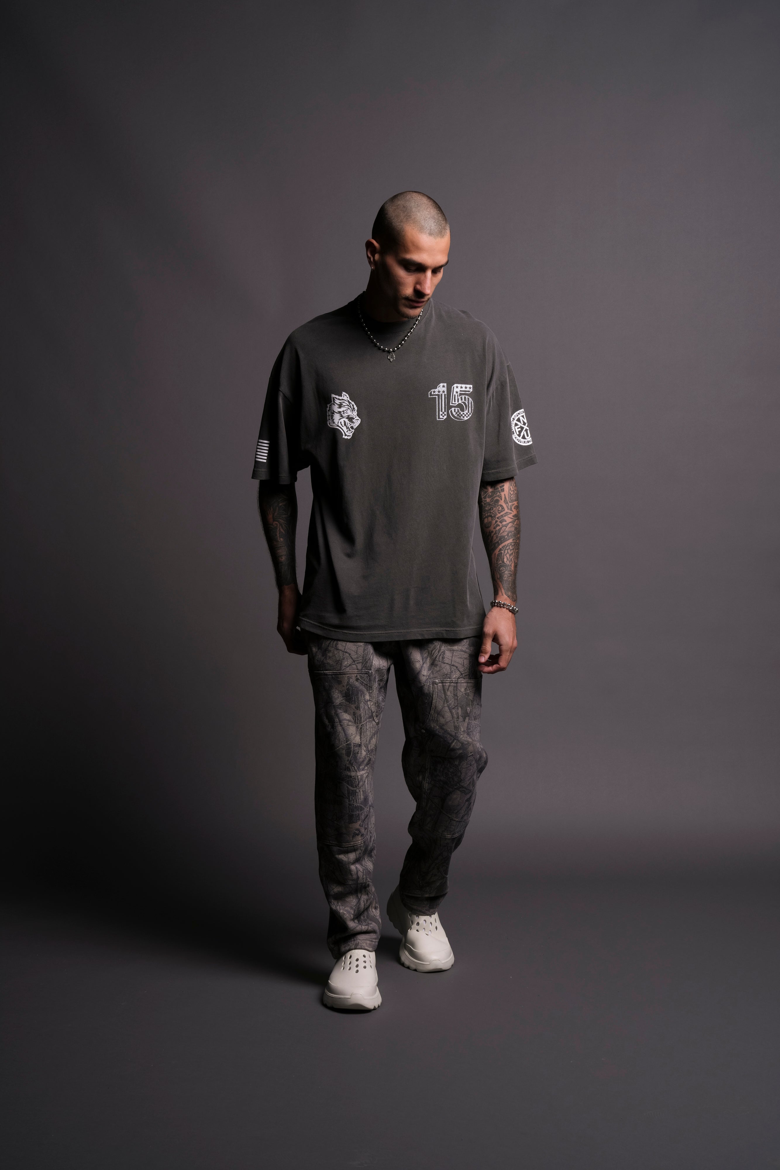 Victory Lap "Premium" Oversized Tee in Wolf Gray