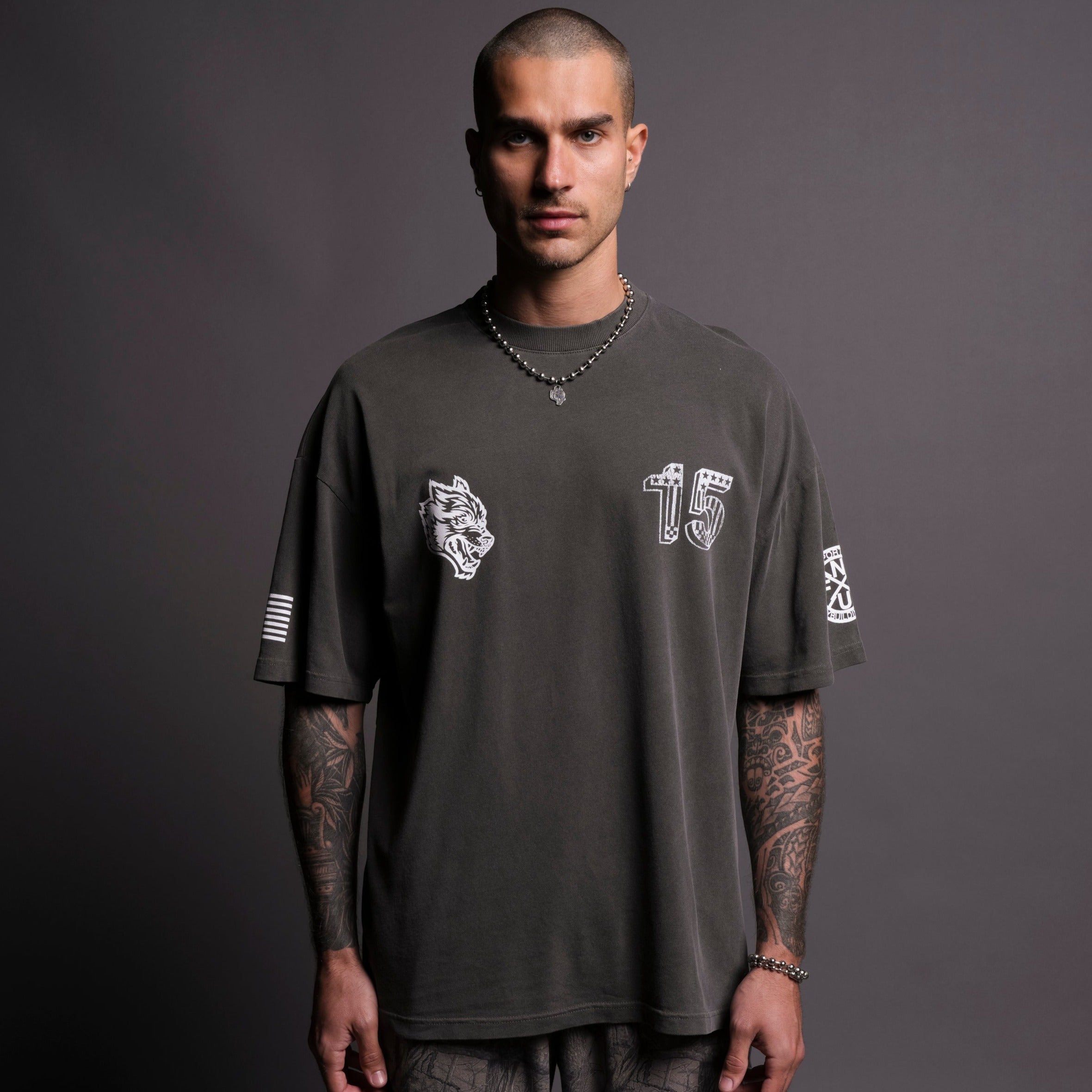 Victory Lap "Premium" Oversized Tee in Wolf Gray