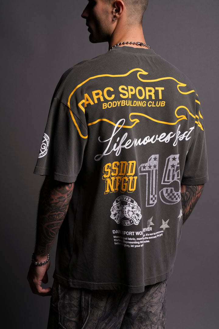 Victory Lap "Premium" Oversized Tee in Wolf Gray