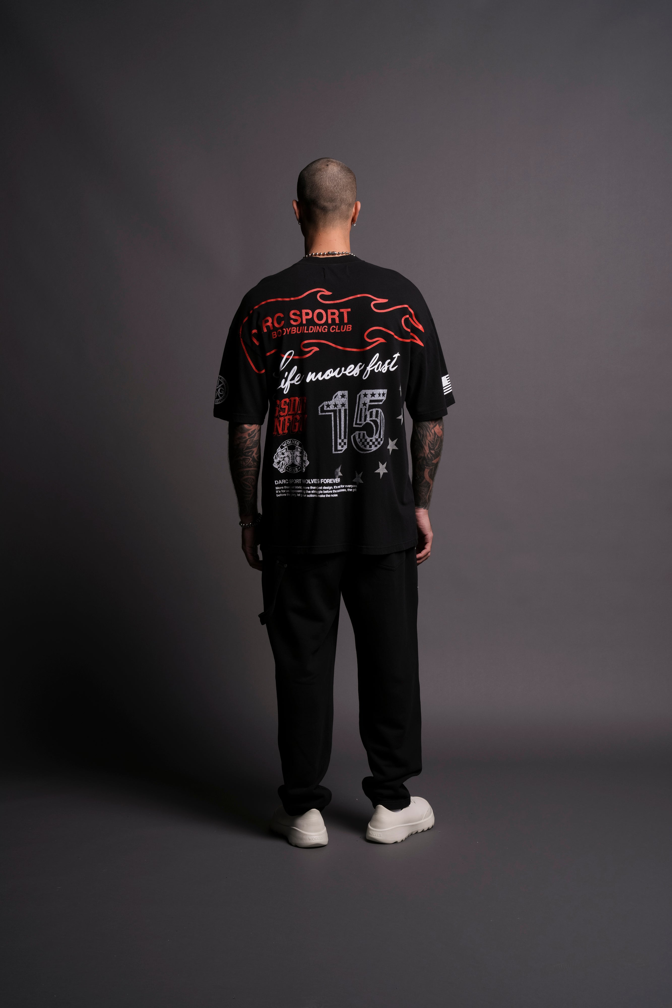 Victory Lap "Premium" Oversized Tee in Black