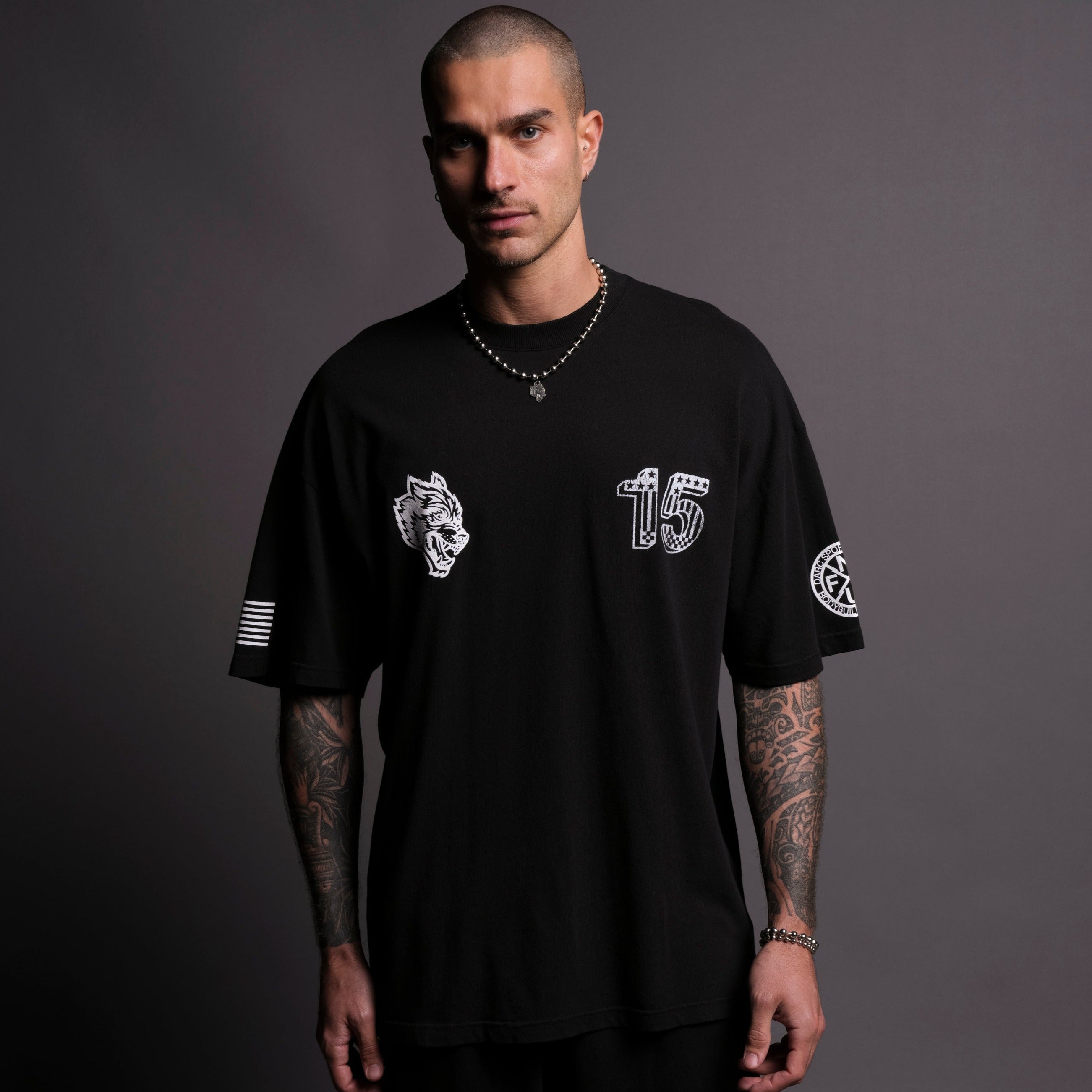 Victory Lap "Premium" Oversized Tee in Black