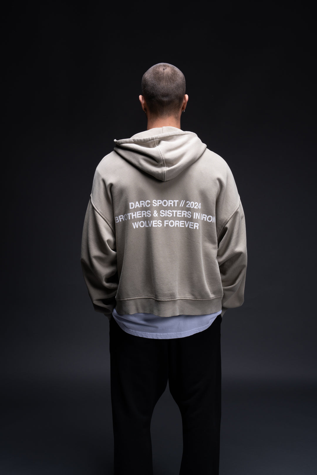 Brothers And Sisters Forever Darco Double Zip Hoodie in Taupe