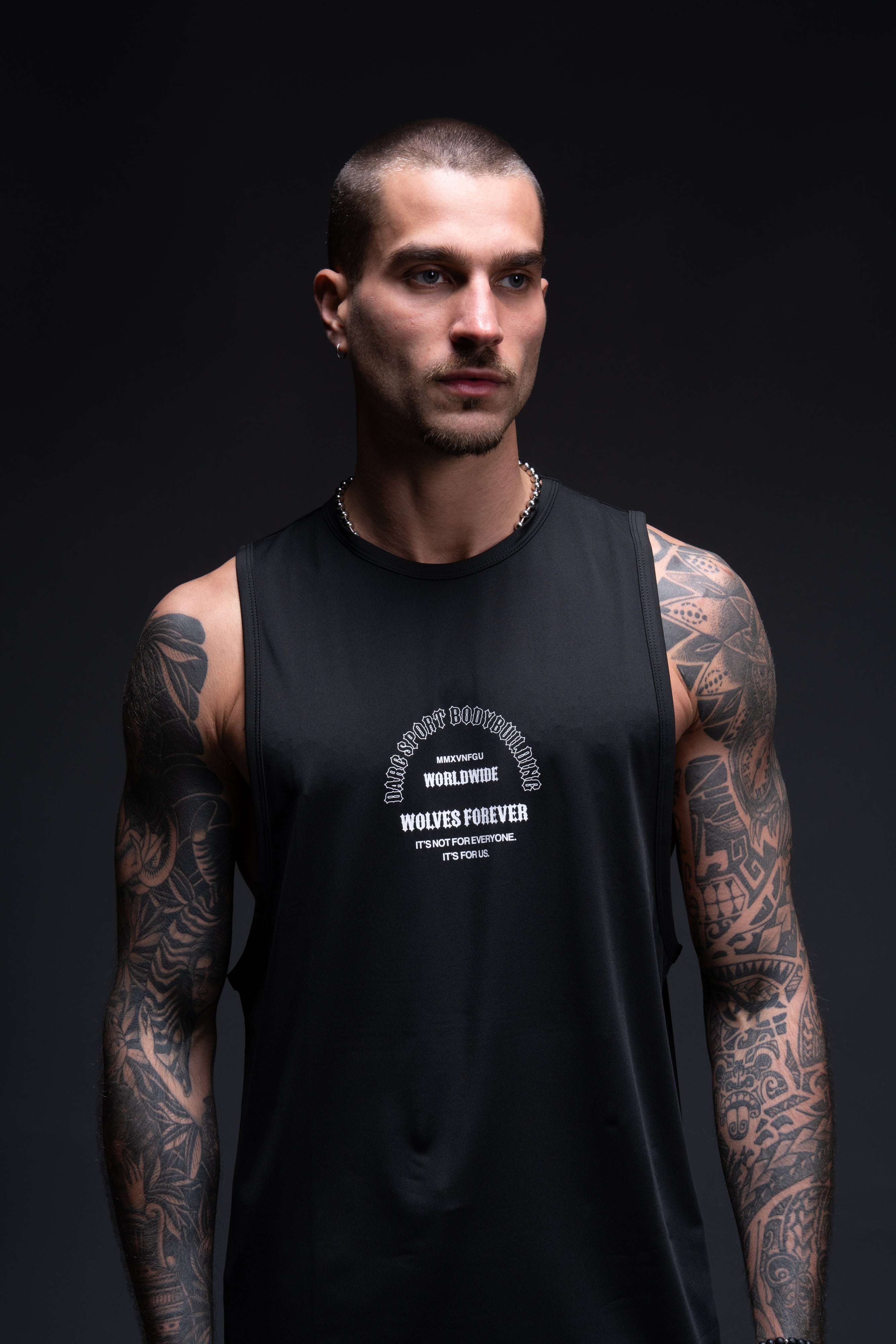 Feed "Dry Wolf" (Tommy) Muscle Tee in Black
