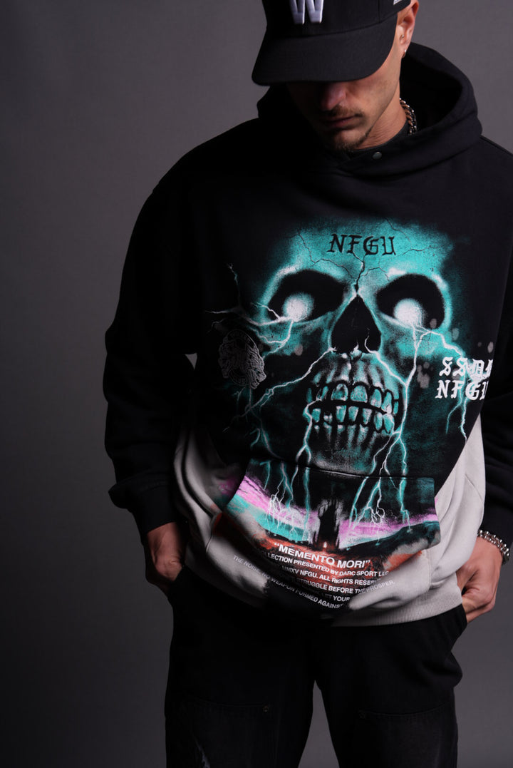 Through Our Eyes "Vintage Pierce" Hoodie in Black Beneath Us Acid Wash