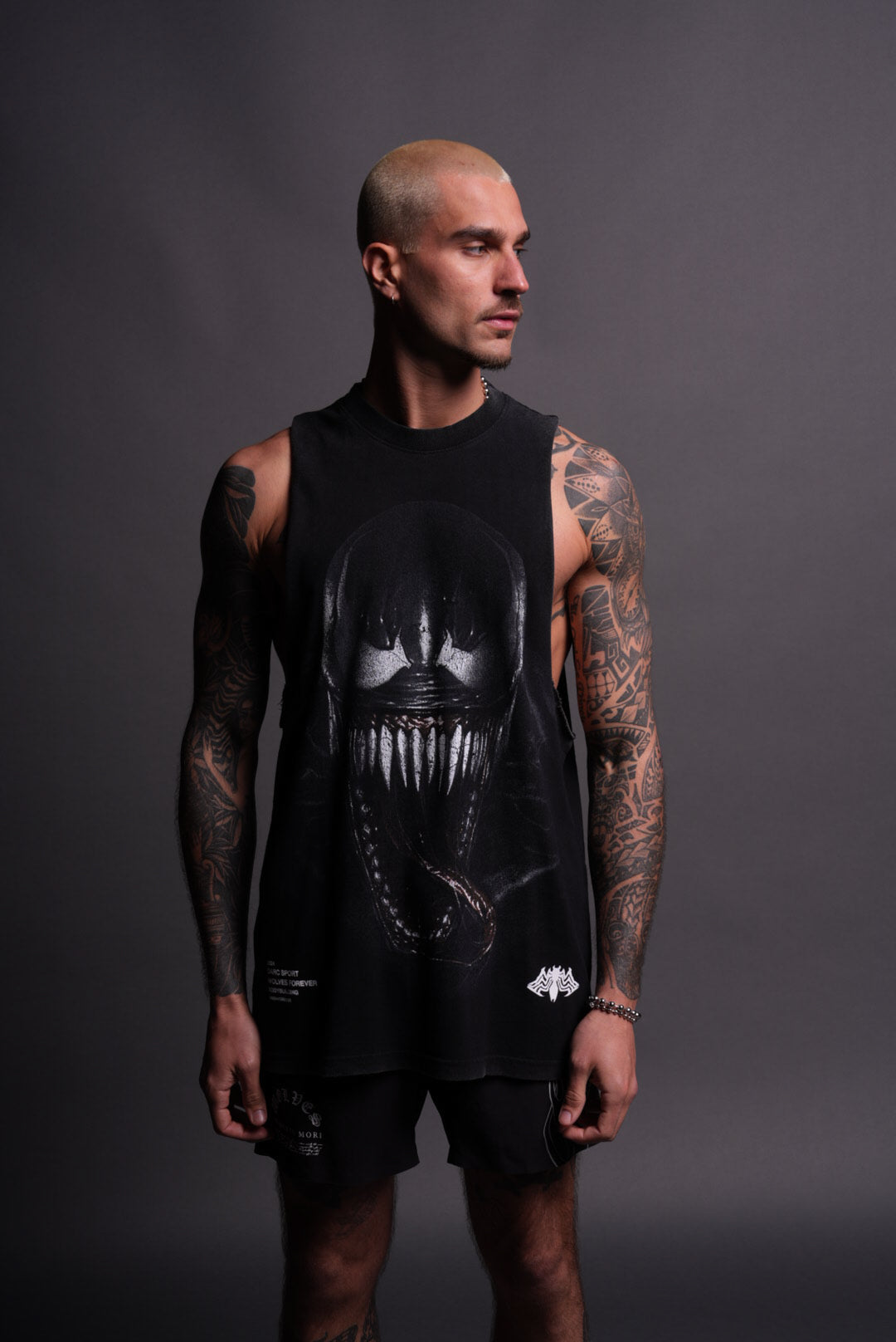 Keyhole Muscle Tee - Black Muscle Tee w/ Boyish Style