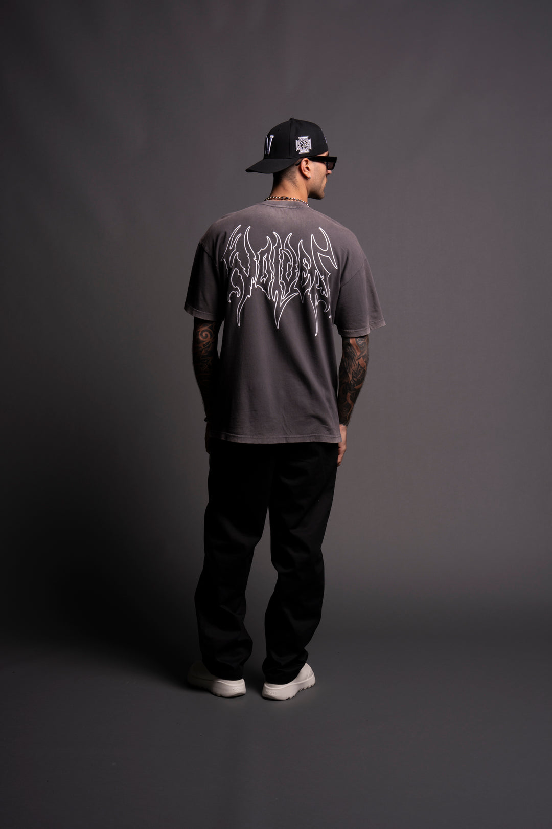Just Like Us "Premium" Oversized Tee in Wolf Gray