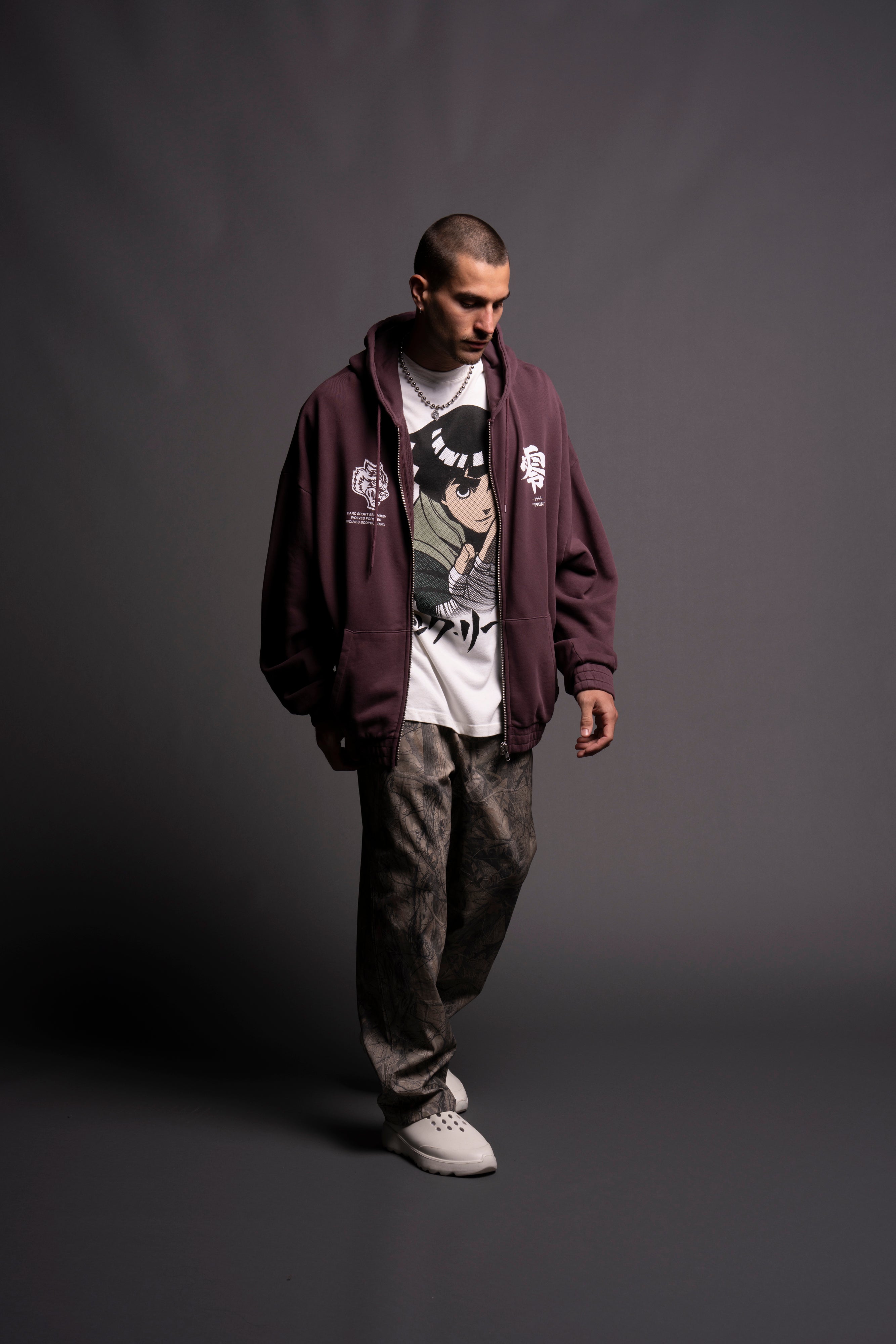 Pain "Chambers" Zip Hoodie in Purple Dusk