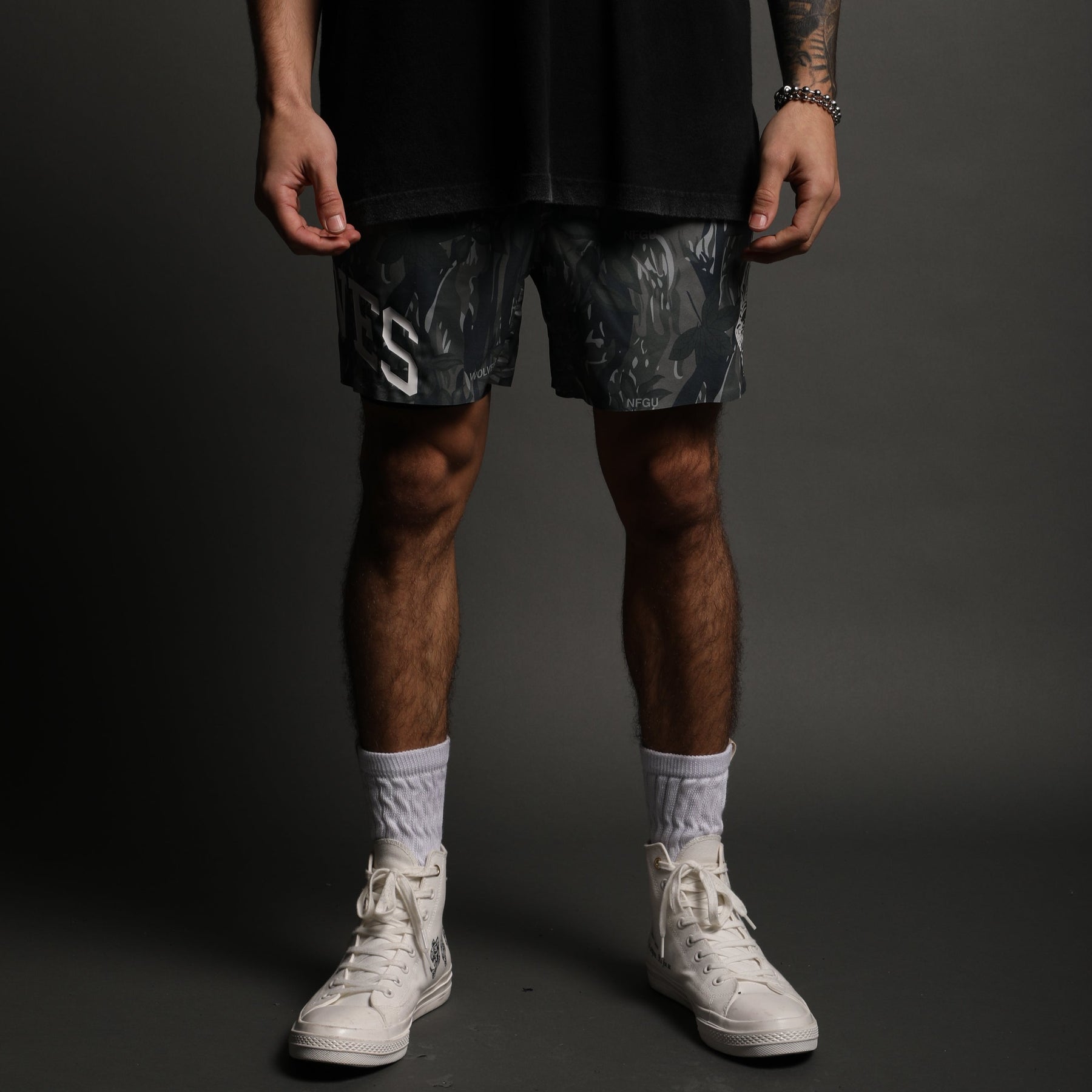 Men's Gray Camo Compression Shorts