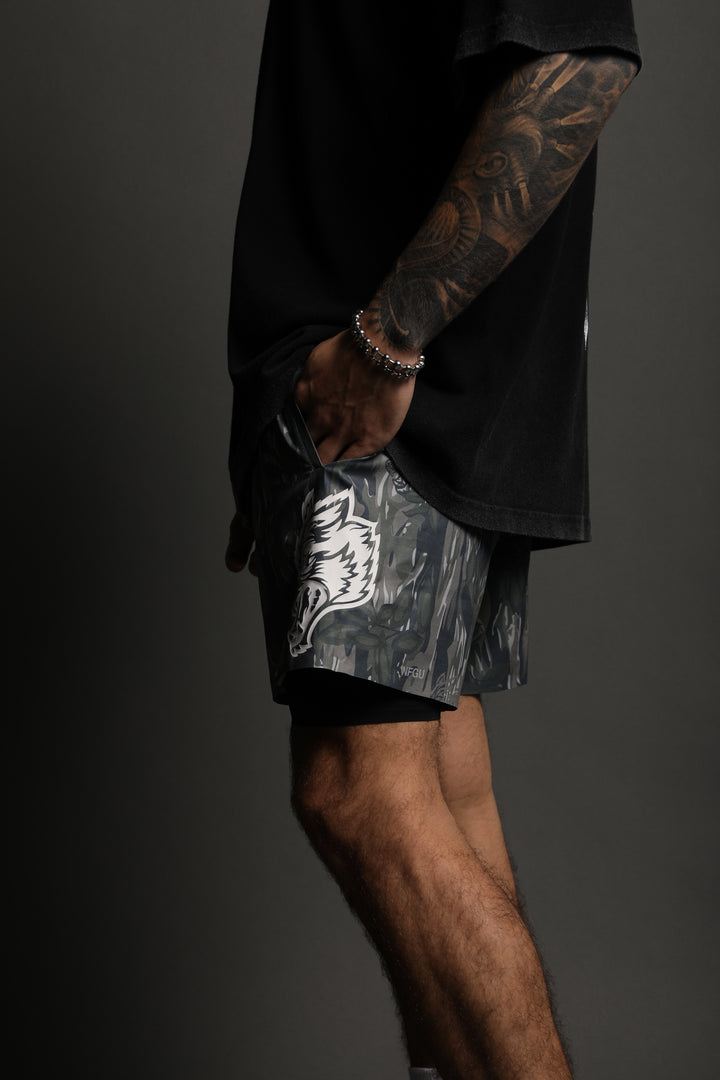 Wolves Arch V2 Compression Shorts in Norse Camo