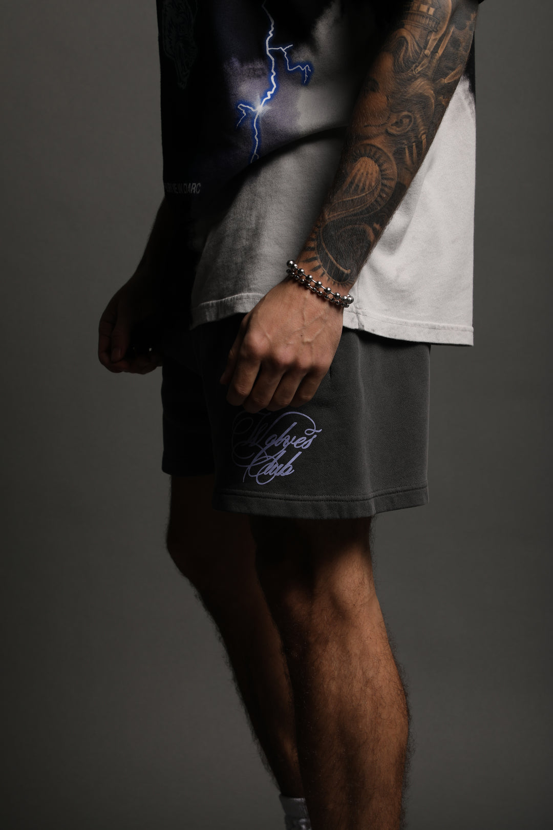 Respect Us V3 Post Lounge Sweat Shorts in Wolf Gray