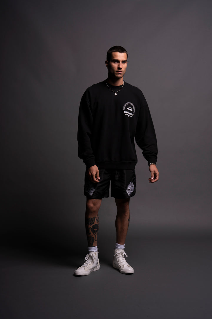 The One You Feed "Vintage London" Crewneck in Black/Black