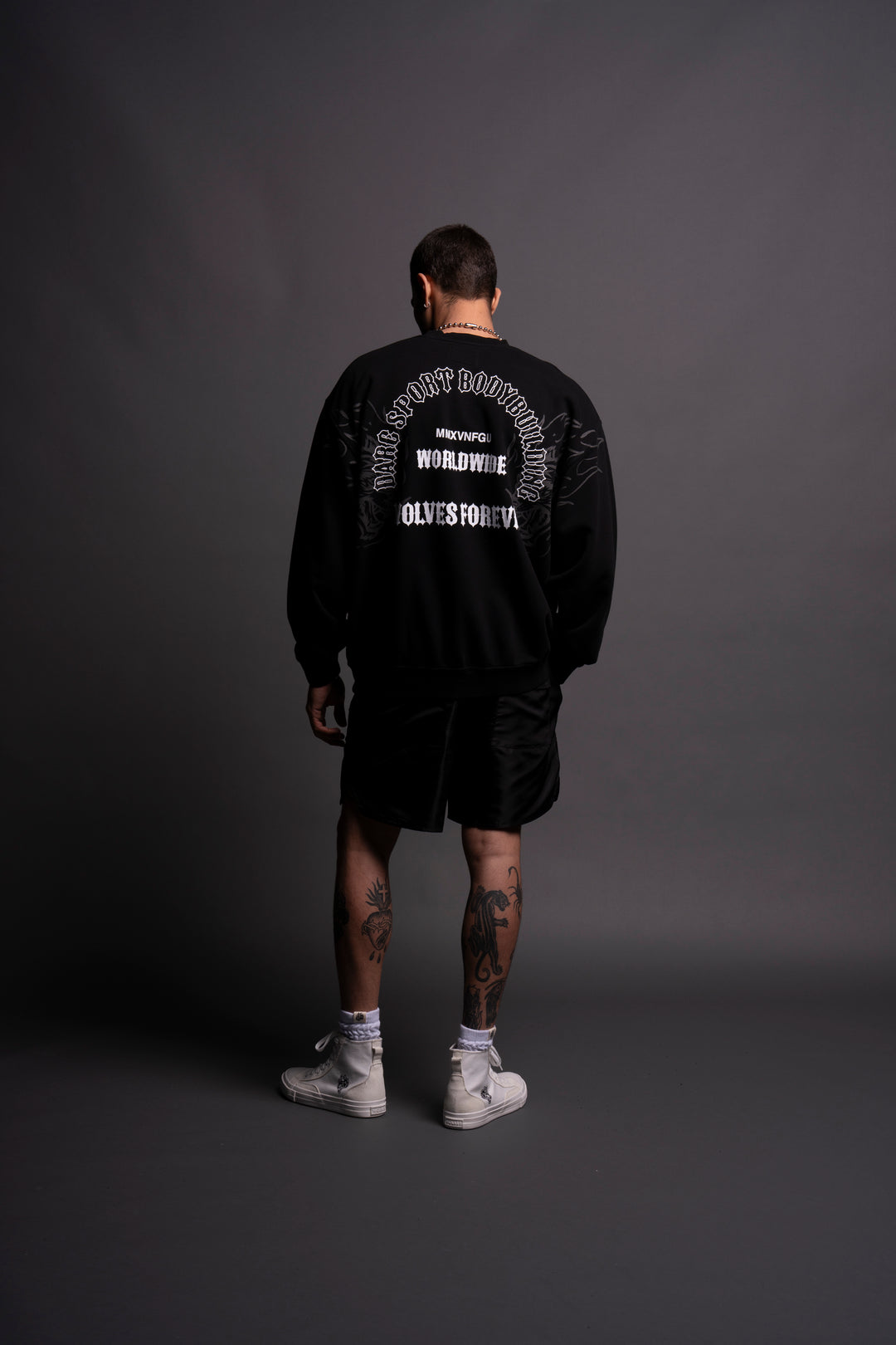 The One You Feed "Vintage London" Crewneck in Black/Black