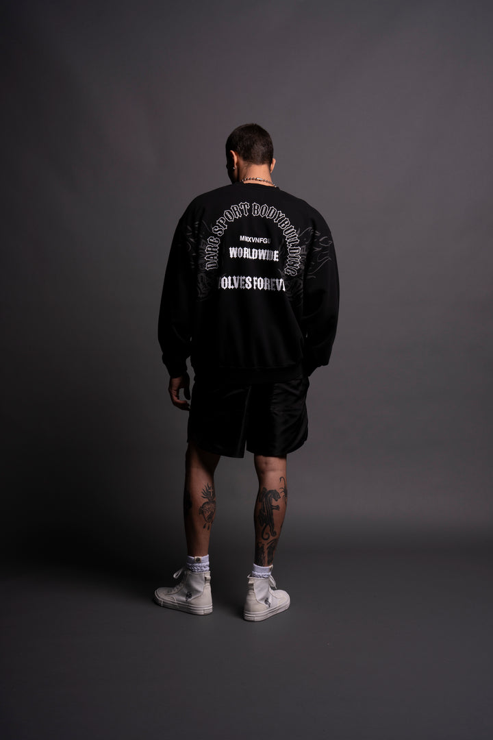 The One You Feed "Vintage London" Crewneck in Black/Black