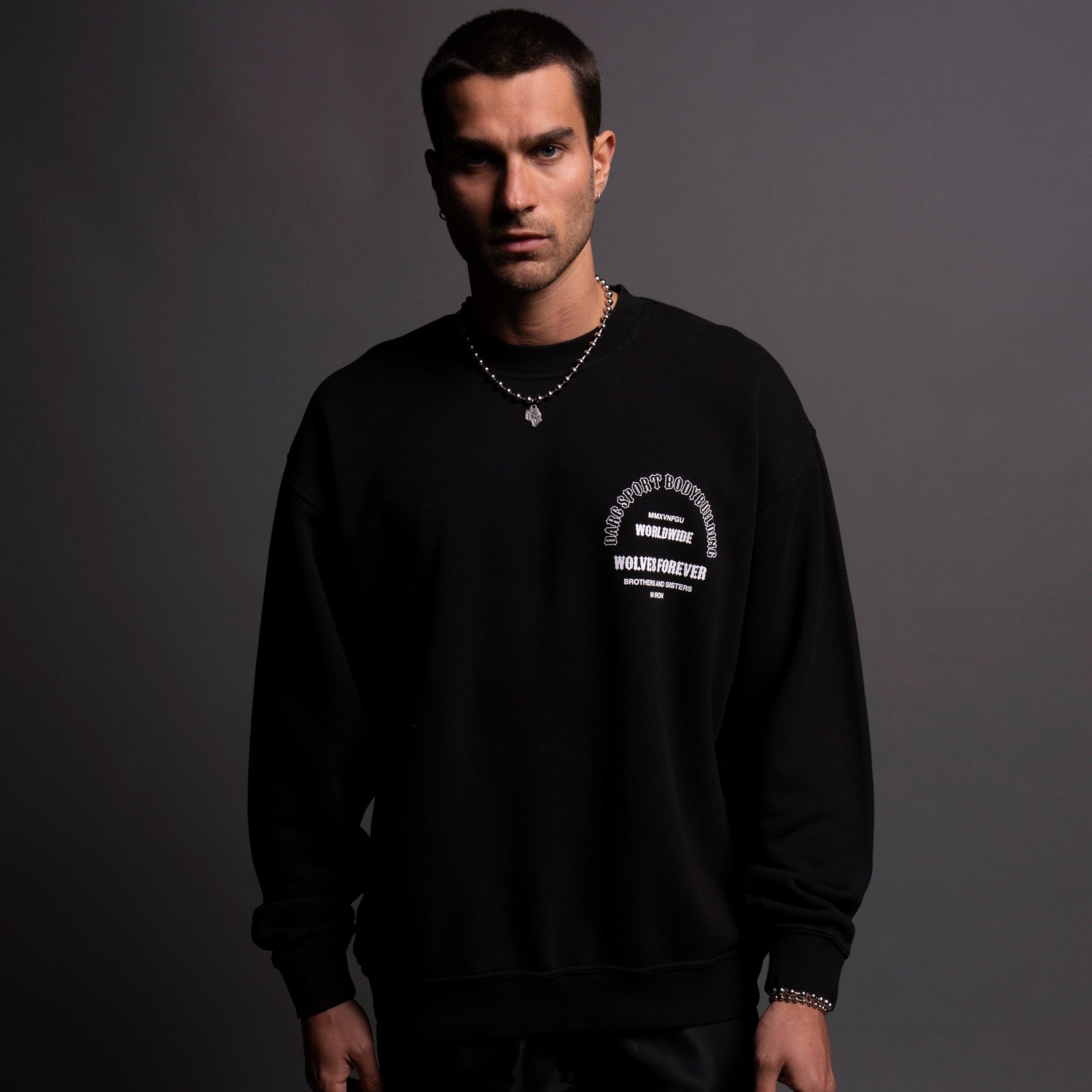 The One You Feed "Vintage London" Crewneck in Black/Black