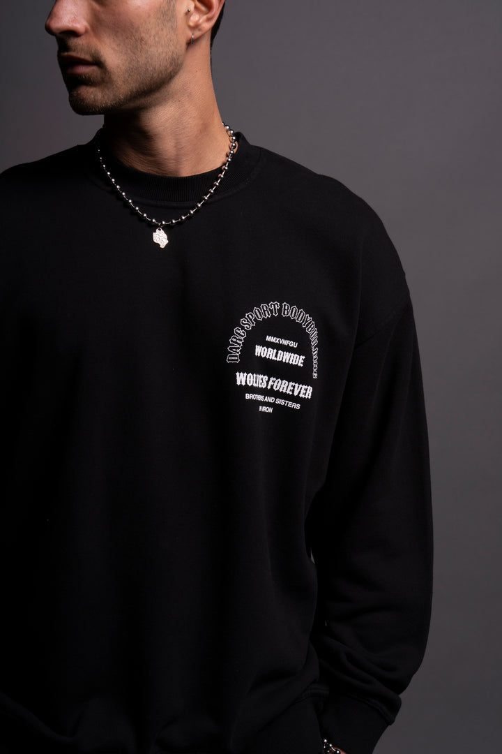 The One You Feed "Vintage London" Crewneck in Black/Black