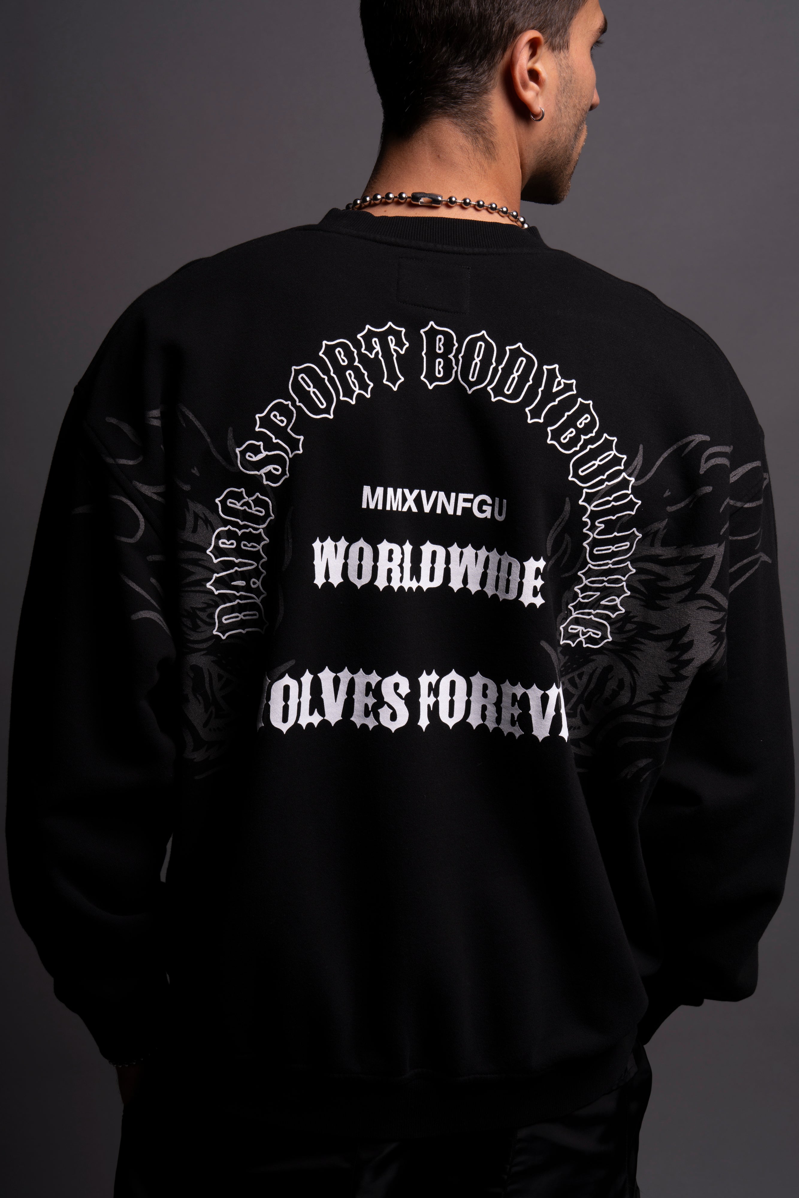 The One You Feed "Vintage London" Crewneck in Black/Black