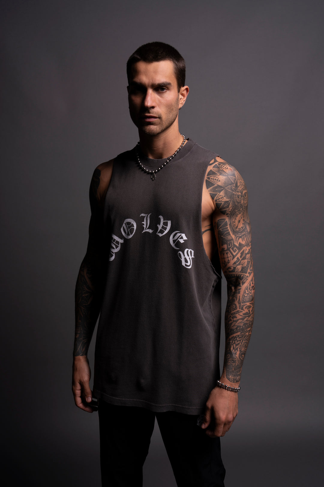 Riders On The Storm "Vintage Tommy" Muscle Tee in Wolf Gray