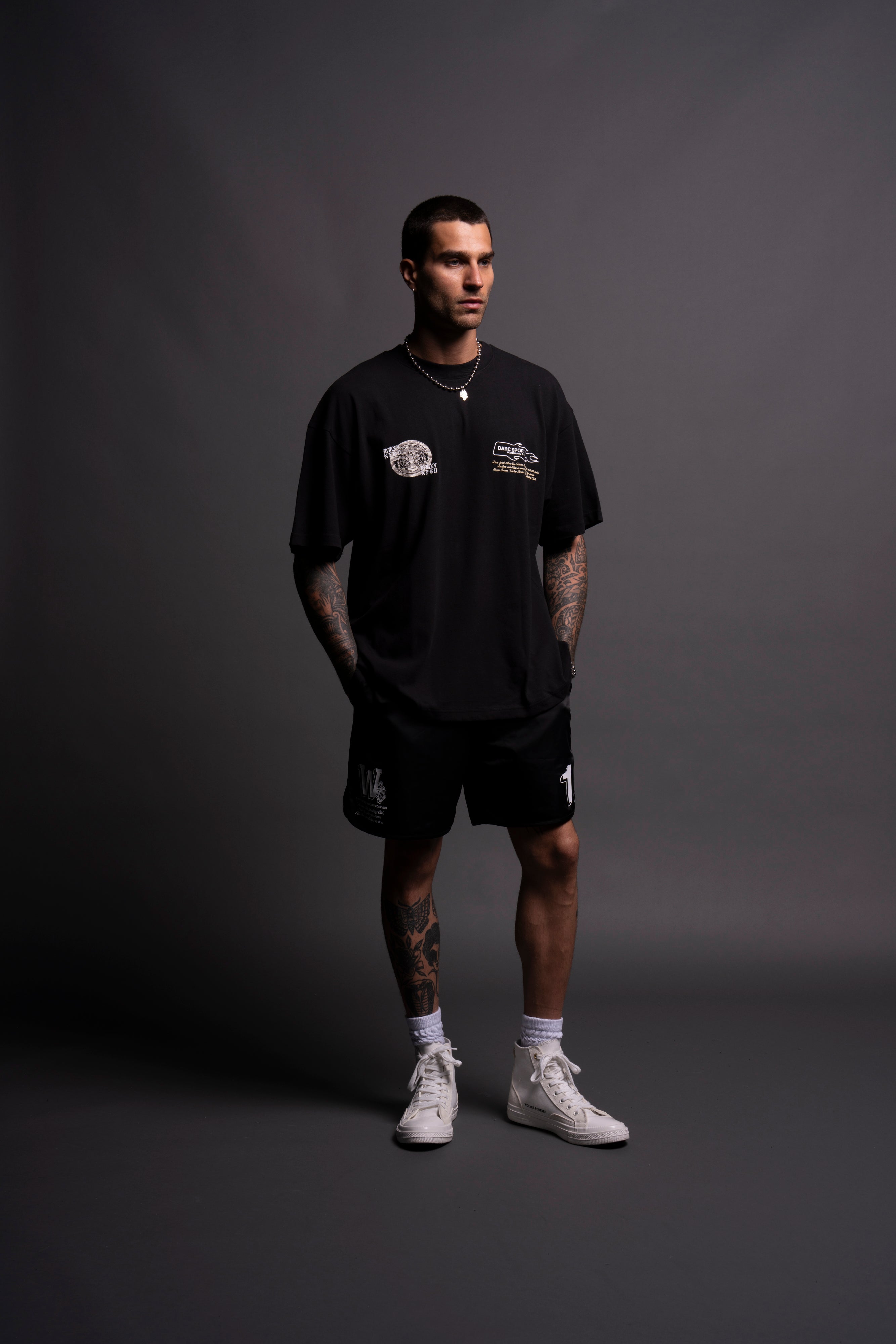 Life Moves Fast "Premium" Oversized Tee in Black/Cream Wolf Tiger Camo