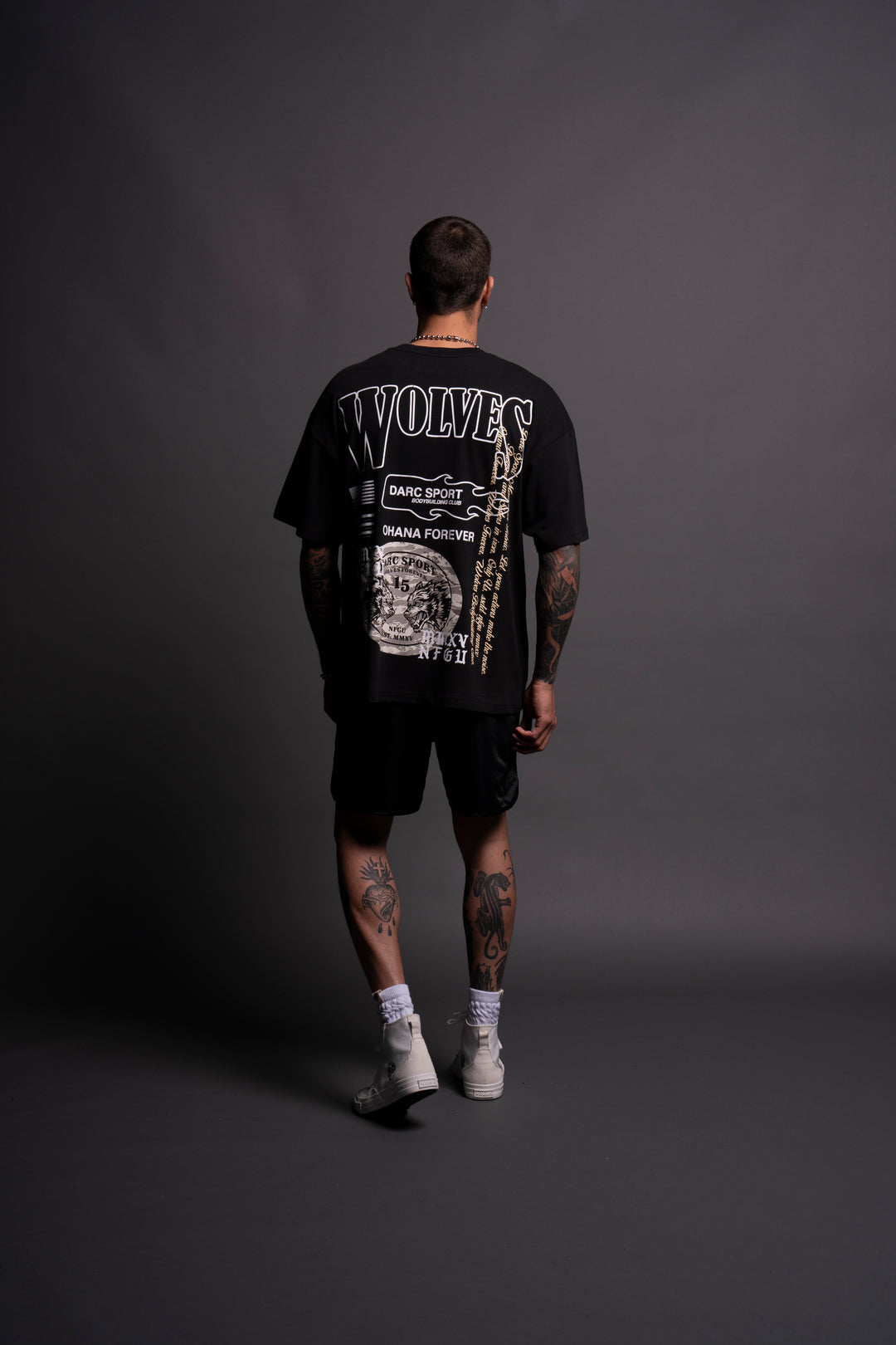 Life Moves Fast "Premium" Oversized Tee in Black/Cream Wolf Tiger Camo