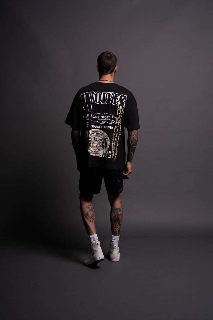 Life Moves Fast "Premium" Oversized Tee in Black/Cream Wolf Tiger Camo