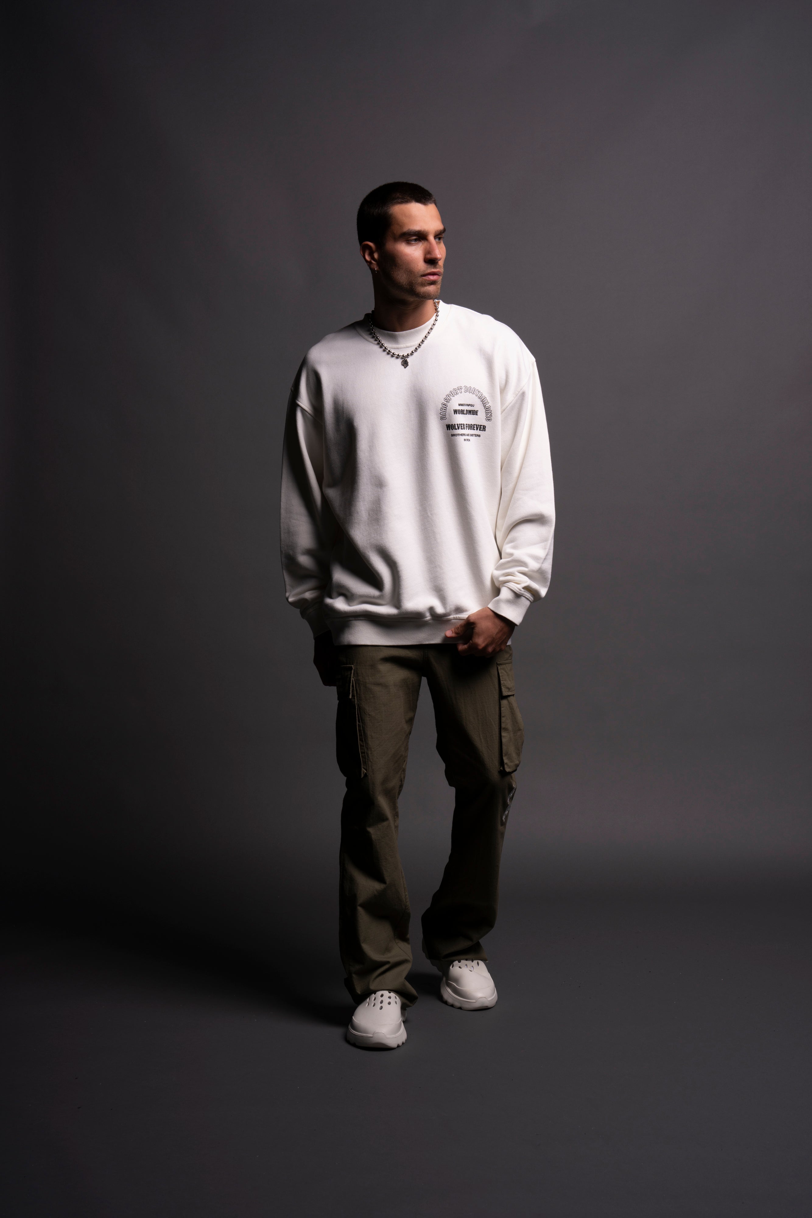 The One You Feed "Vintage London" Crewneck in Cream