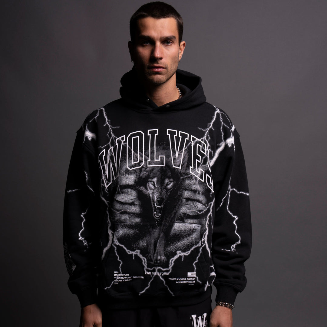 All The Energy "Vintage Pierce" Hoodie in Black/White