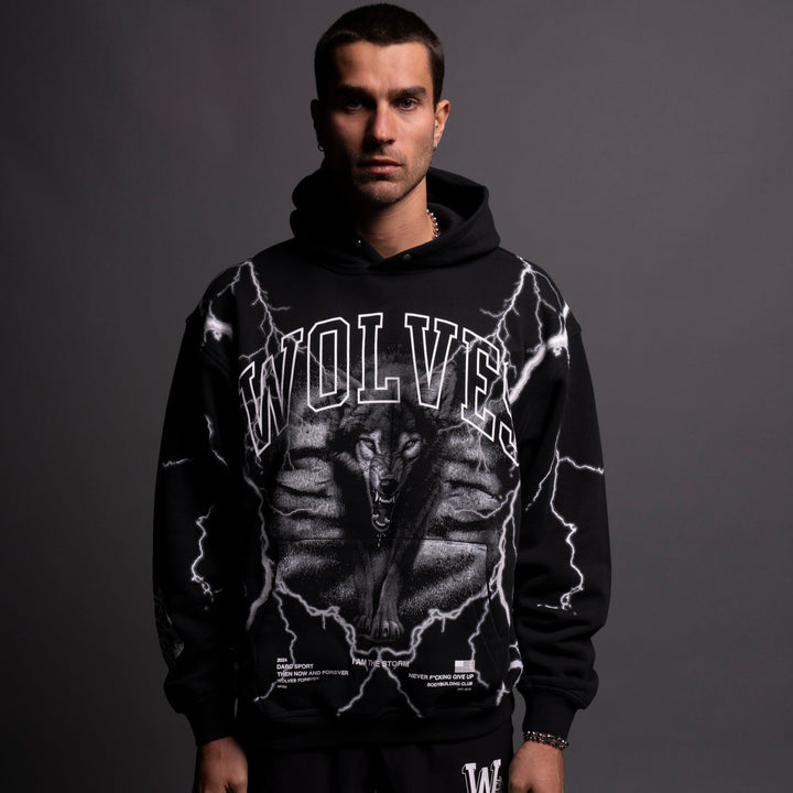 All The Energy "Vintage Pierce" Hoodie in Black/White