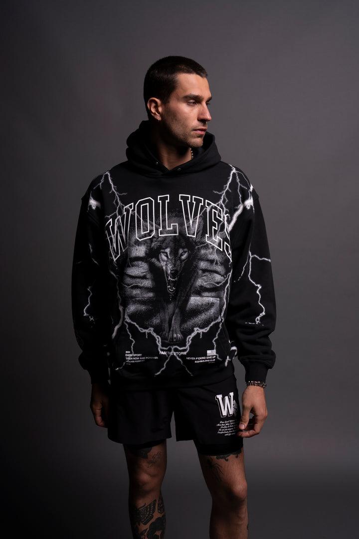 All The Energy "Vintage Pierce" Hoodie in Black/White