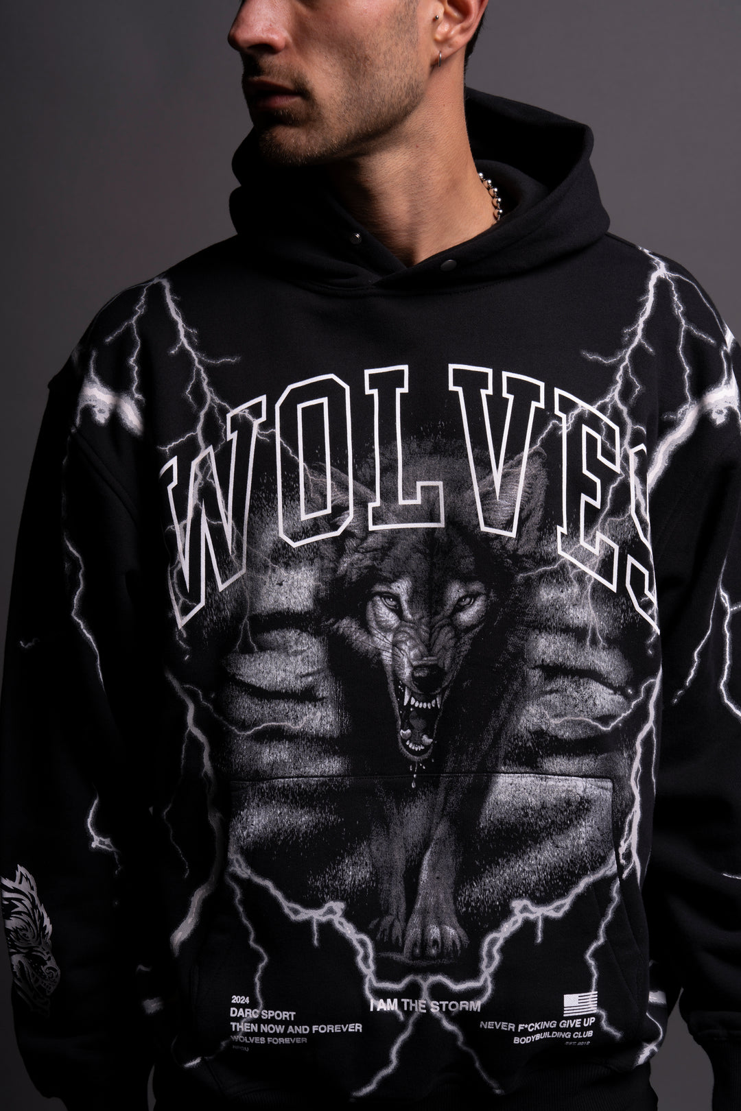 All The Energy "Vintage Pierce" Hoodie in Black/White