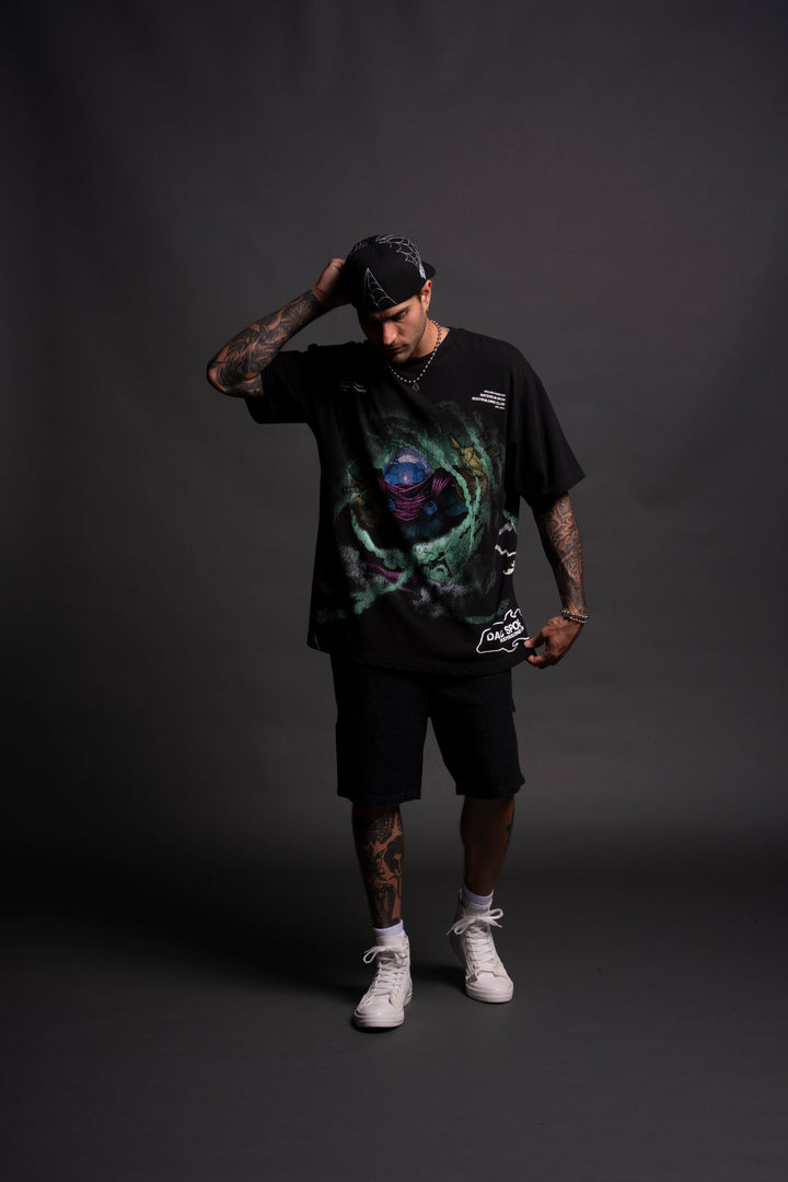 Mysterio "Side By Side" Oversized Tee in Black