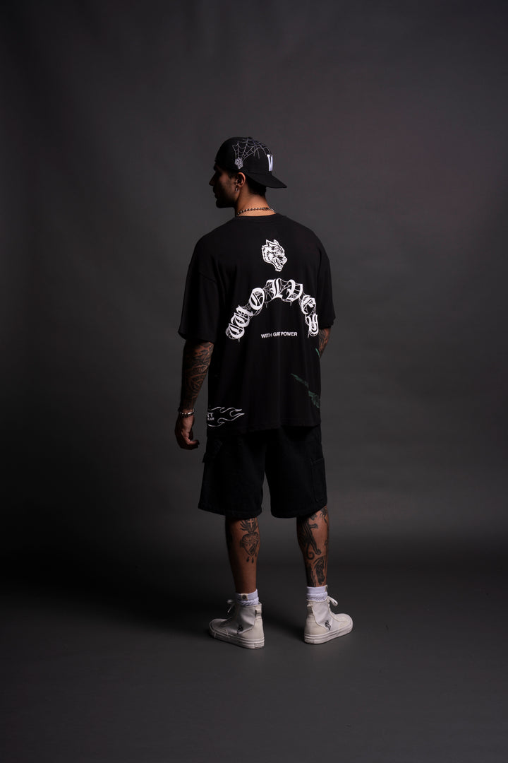 Mysterio "Side By Side" Oversized Tee in Black