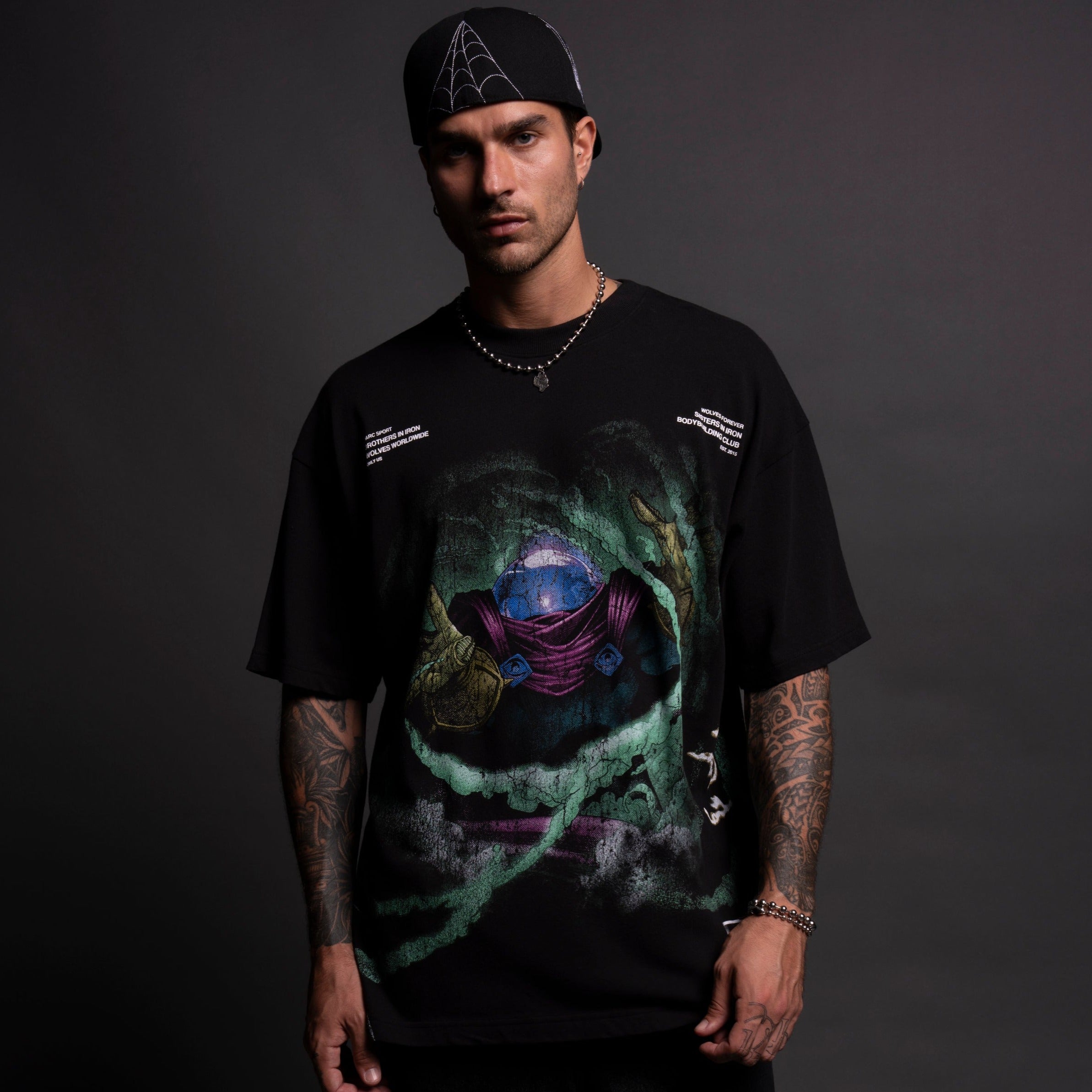 Mysterio "Side By Side" Oversized Tee in Black