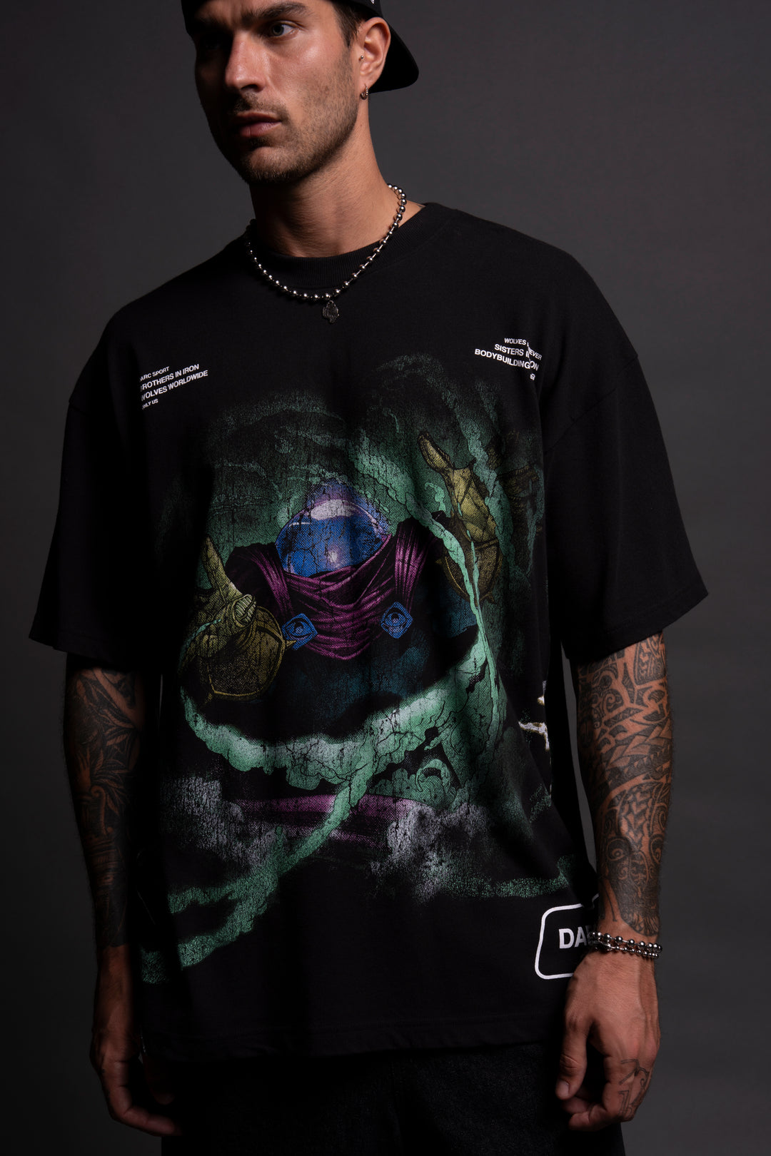 Mysterio "Side By Side" Oversized Tee in Black