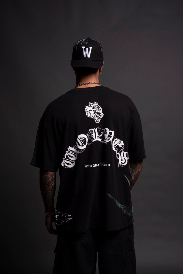 Mysterio "Side By Side" Oversized Tee in Black