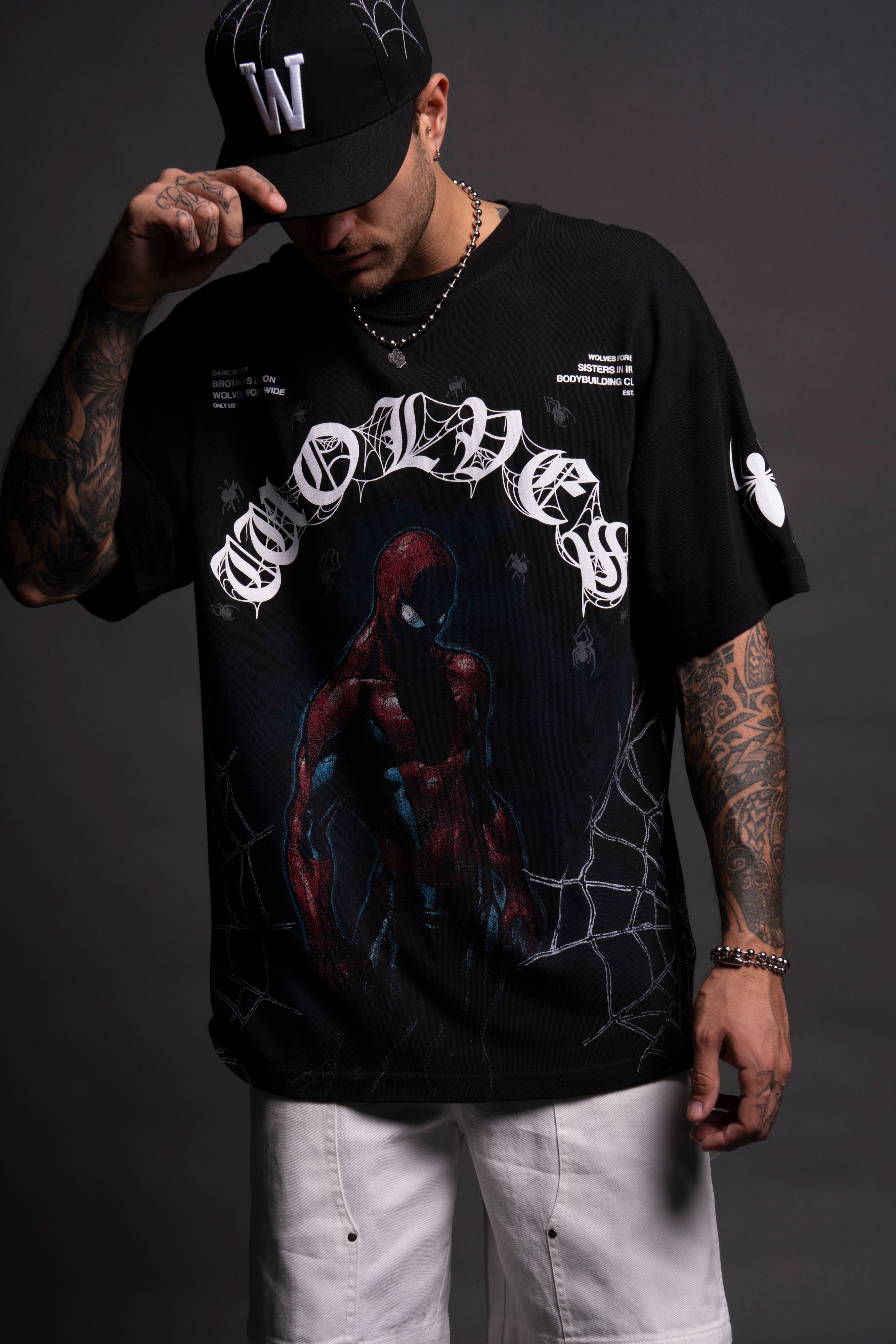 Spider-Man Energy "Premium" Oversized Tee in Black