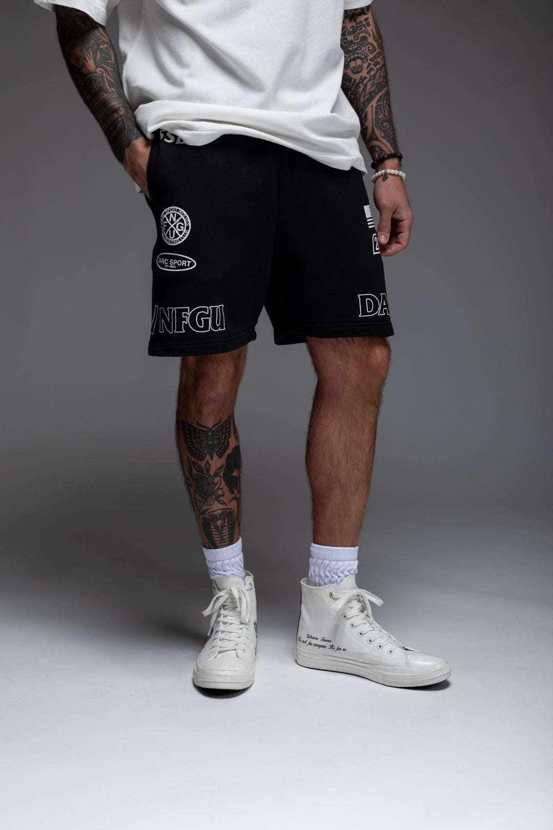 Faster Patch Liam Sweat Shorts in Black