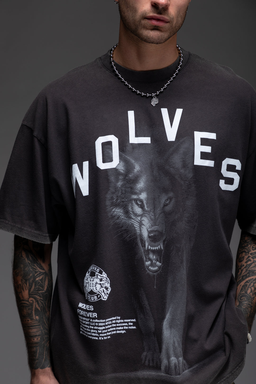 In The Shadows "Premium Vintage" Oversized Tee in Wolf Gray