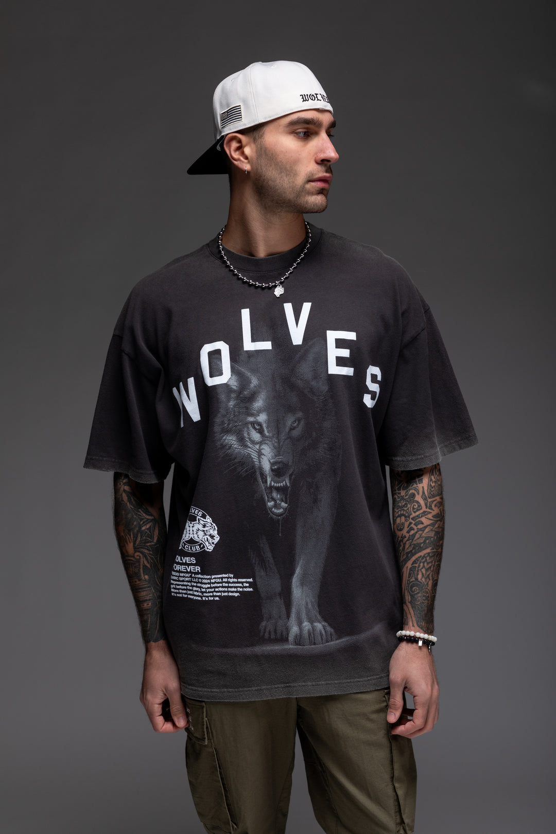 In The Shadows "Premium Vintage" Oversized Tee in Wolf Gray