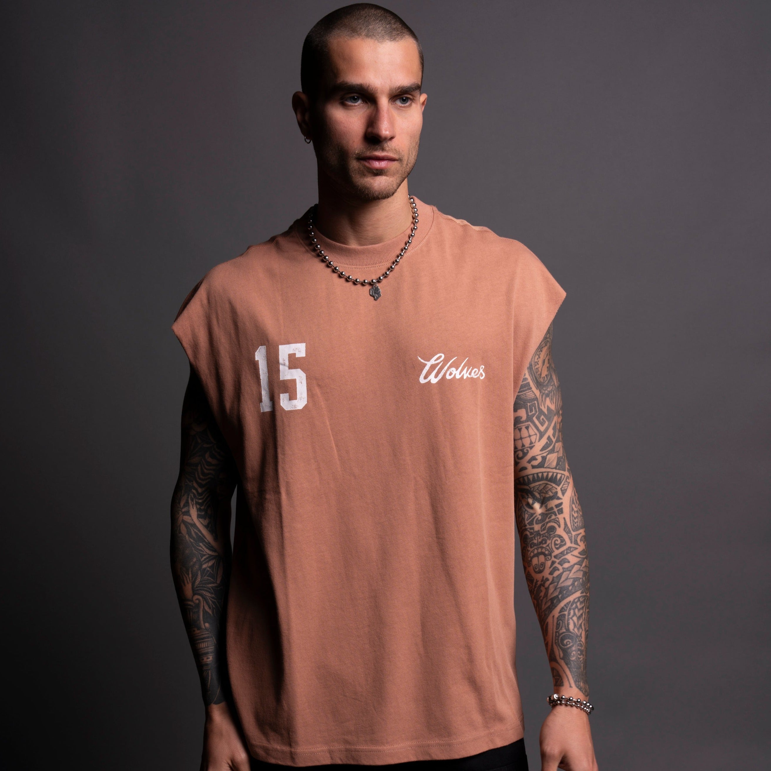 Our Wolf "Premium Vintage" Muscle Tee in Desert Rose